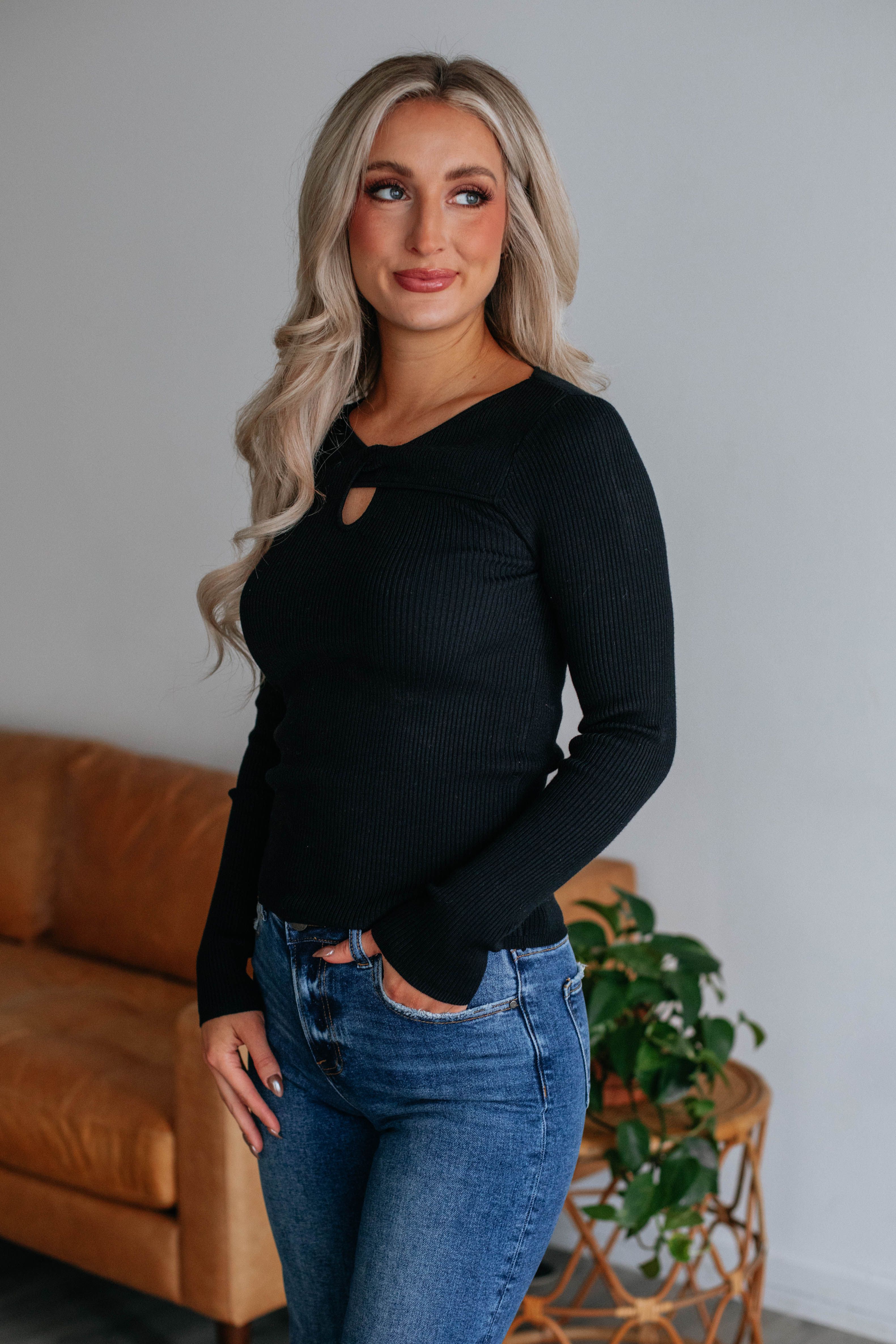 Amy Ribbed Top - Black sold by Wild Oak Boutique product image thumbnail 4