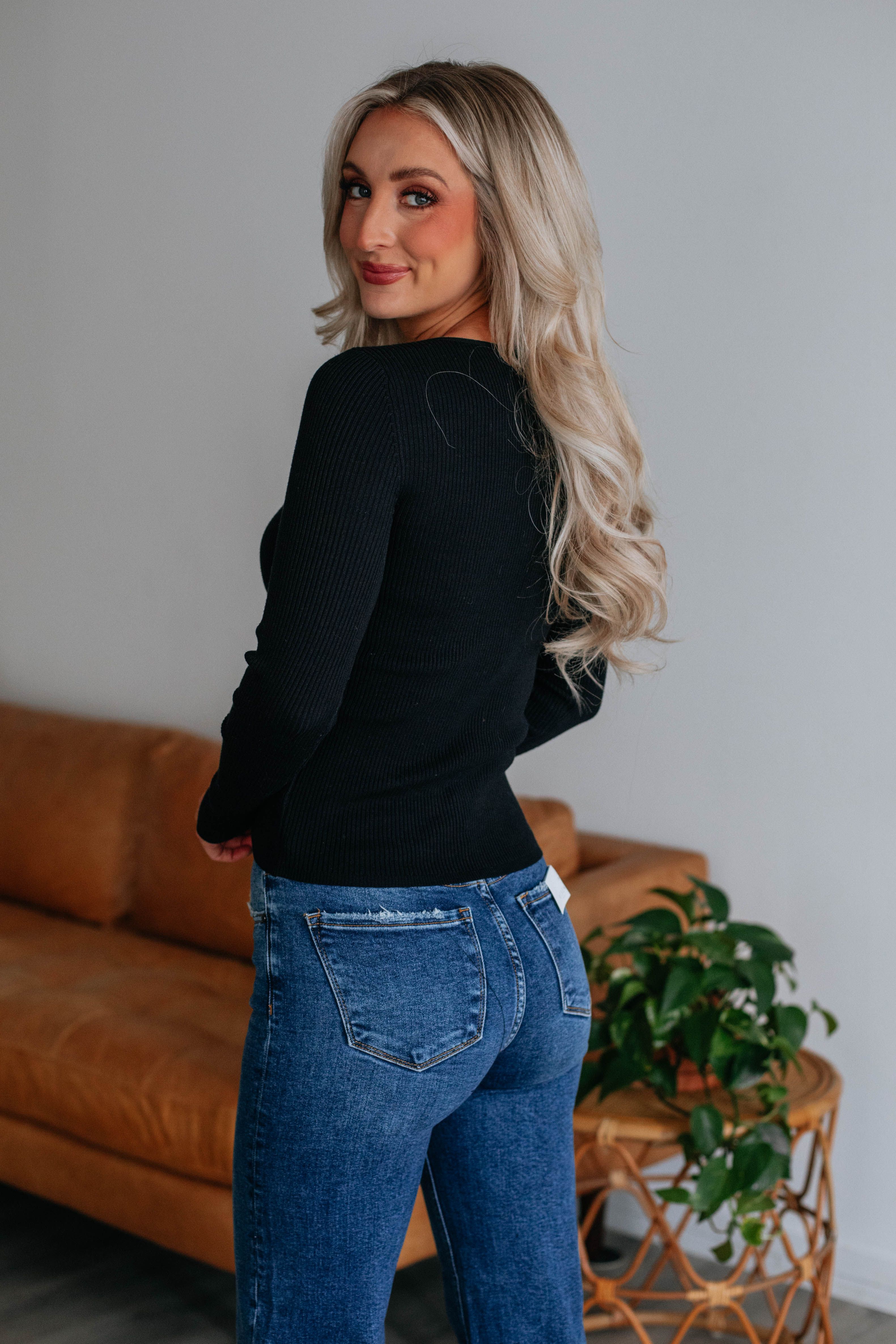 Amy Ribbed Top - Black sold by Wild Oak Boutique product image thumbnail 5