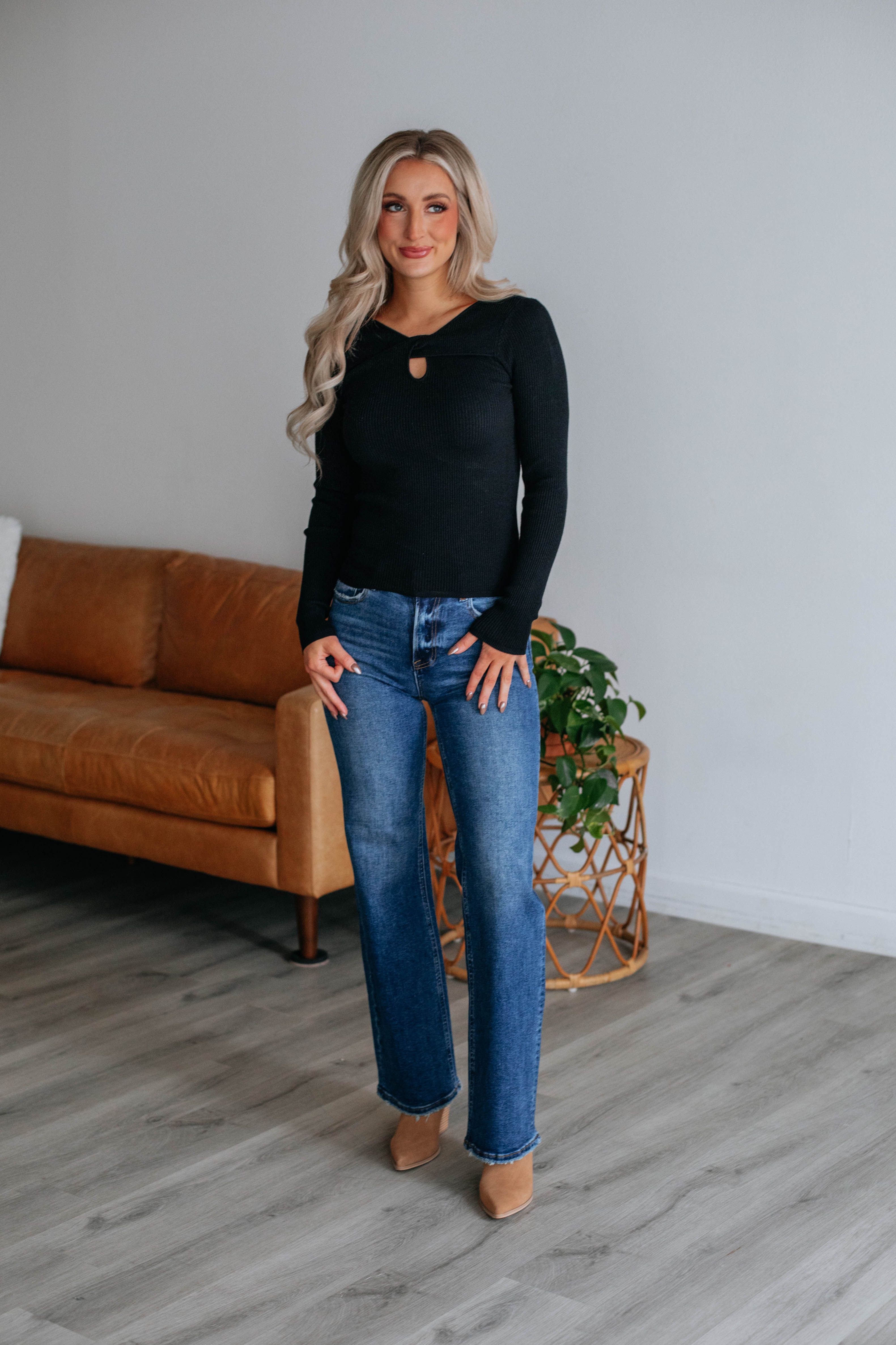 Amy Ribbed Top - Black sold by Wild Oak Boutique product image thumbnail 3