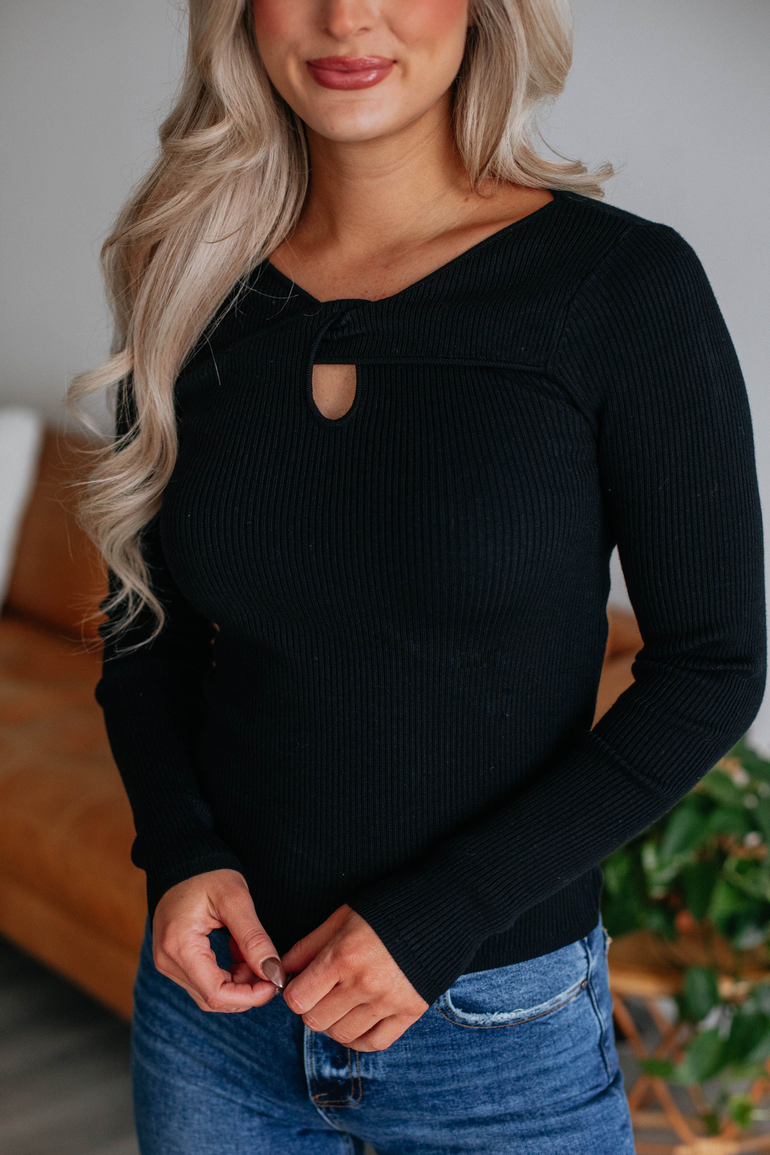 Amy Ribbed Top - Black sold by Wild Oak Boutique product image thumbnail 2