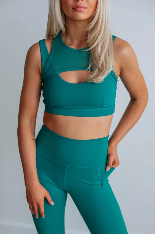 Zalen Sports Bra - Teal sold by Wild Oak Boutique