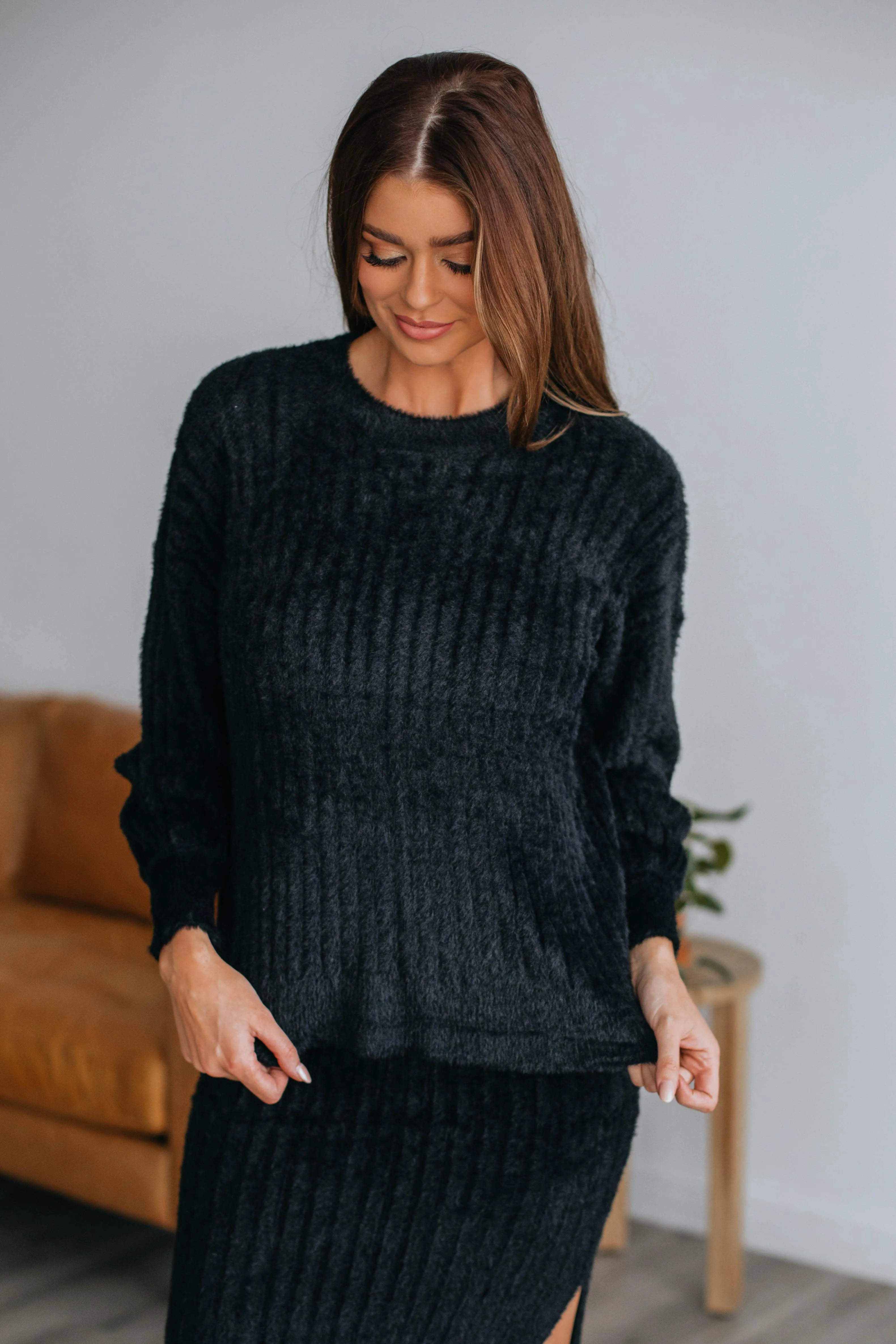 Layne Ribbed Sweater - Black sold by Wild Oak Boutique product image thumbnail 4
