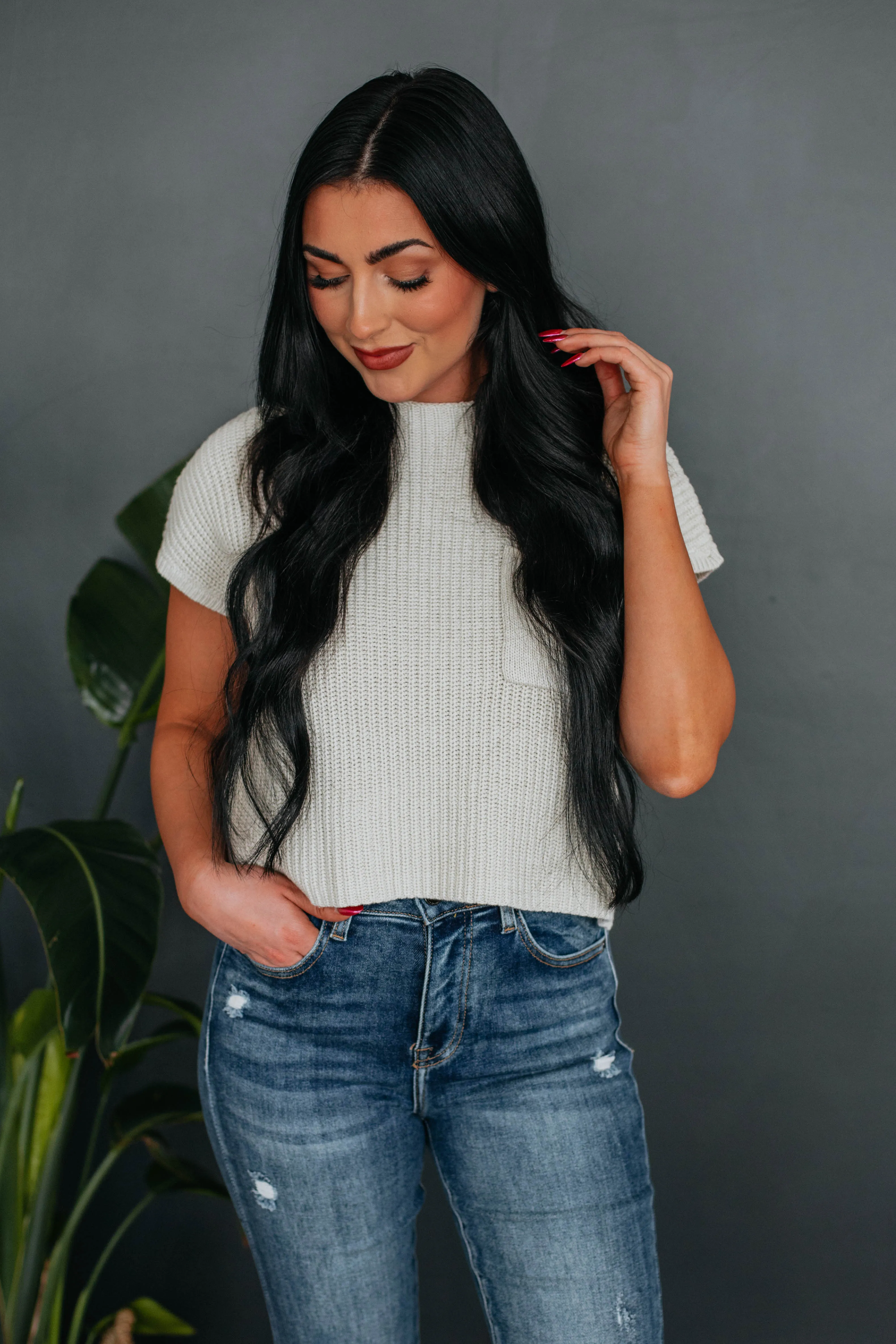 Artis Knit Top - Stone sold by Wild Oak Boutique product image thumbnail 2