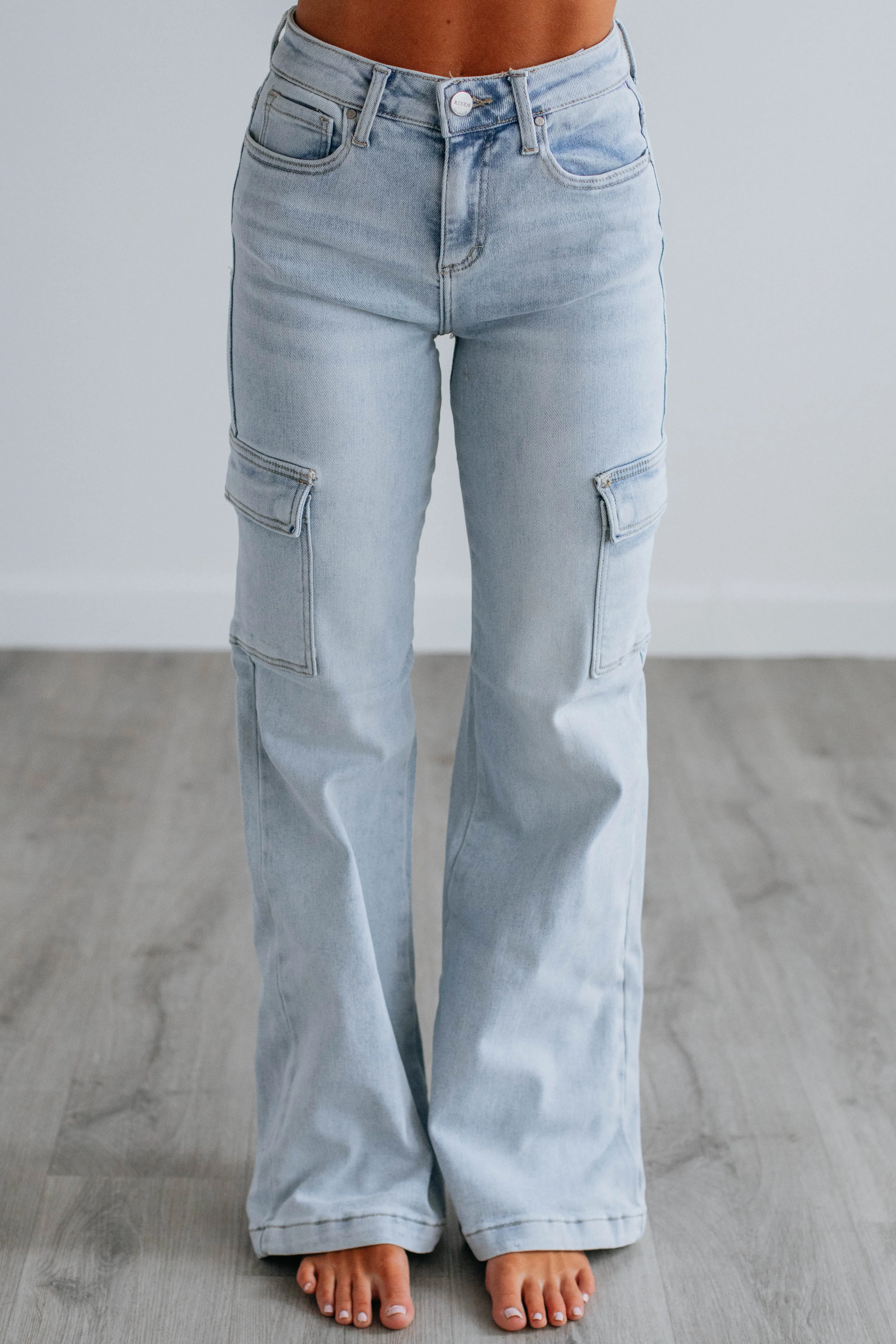 Leigh Risen Cargo Jeans - Vintage Light Wash sold by Wild Oak Boutique product image thumbnail 3