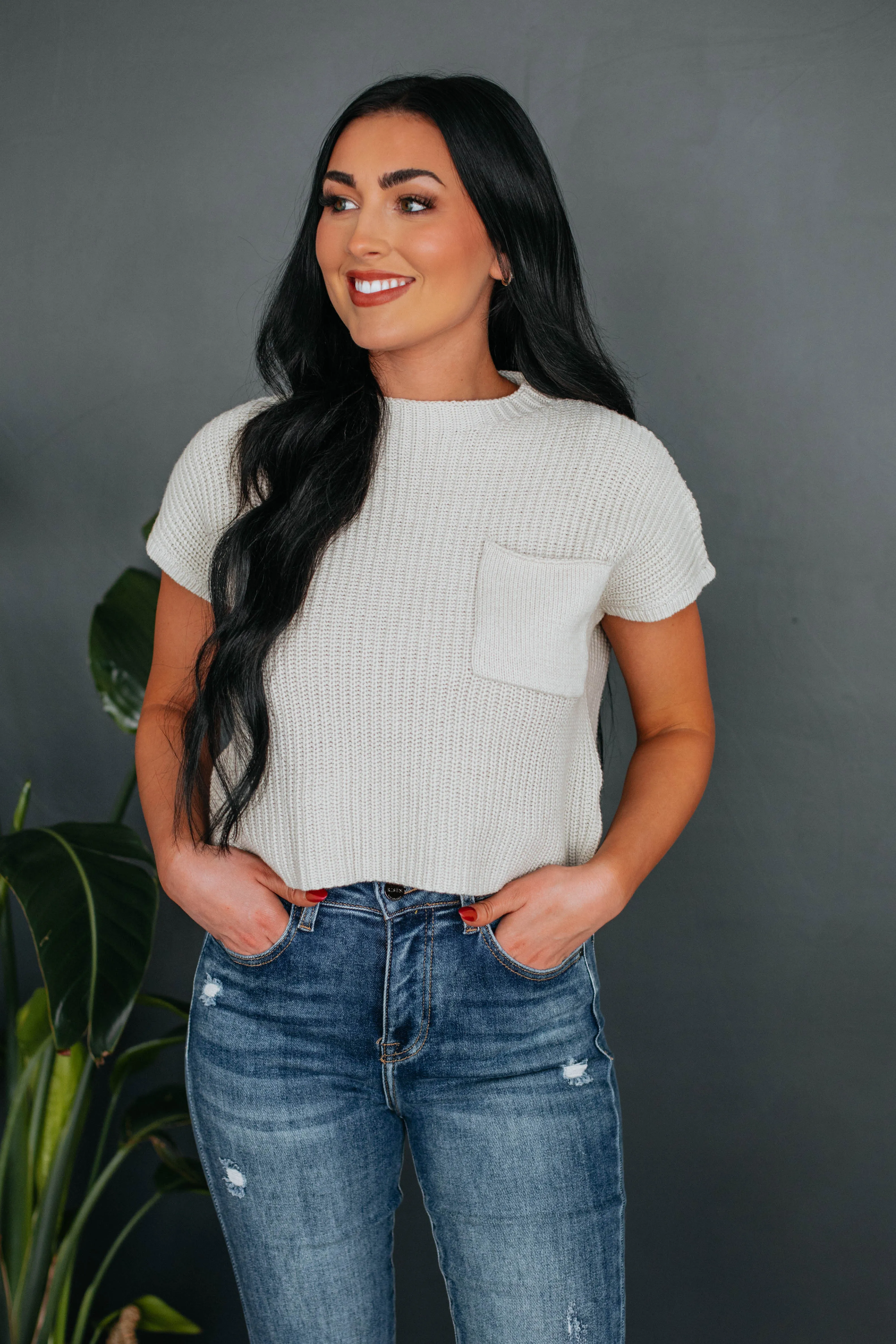 Artis Knit Top - Stone sold by Wild Oak Boutique