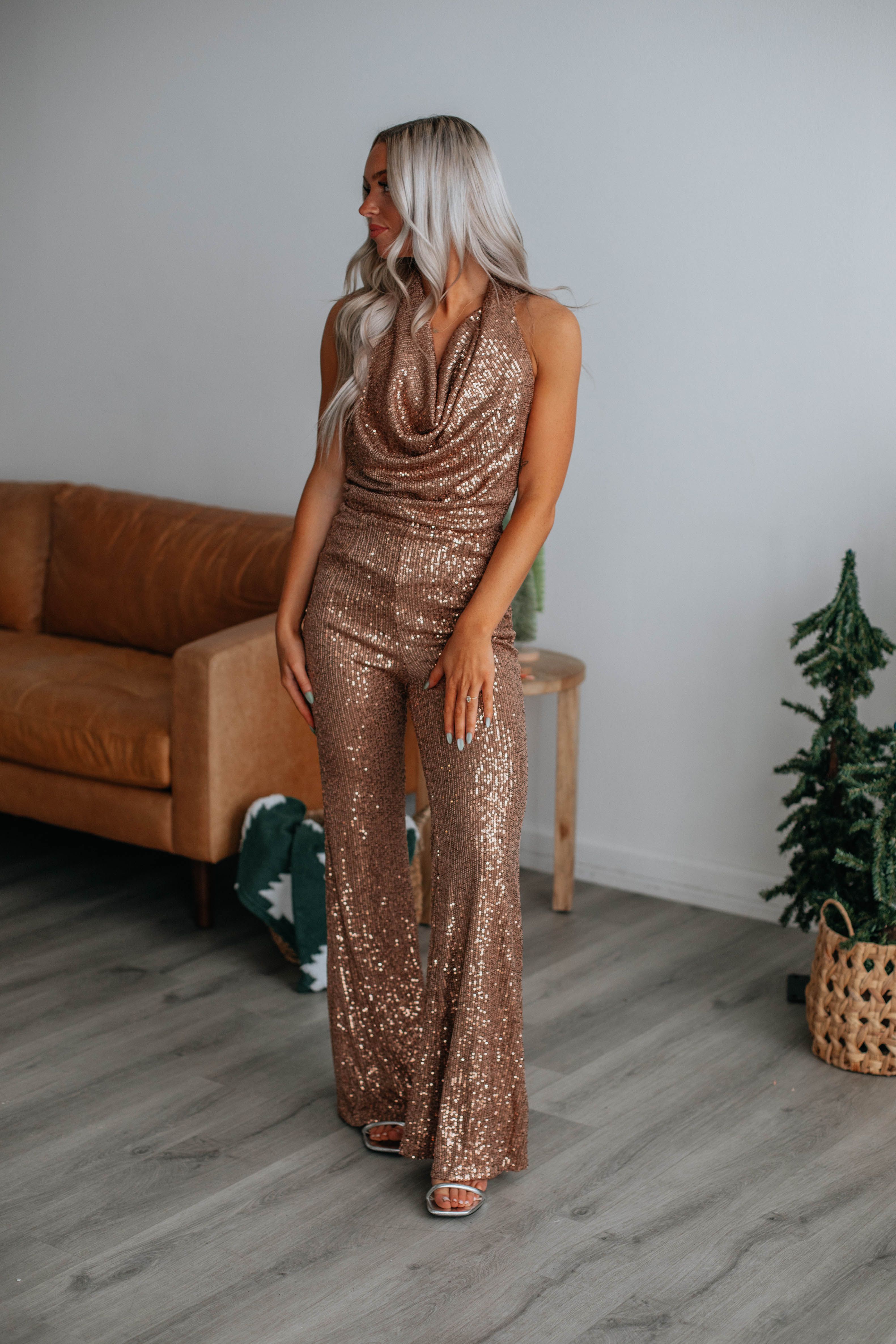 Glitz & Glam Jumpsuit - Champagne sold by Wild Oak Boutique product image thumbnail 4