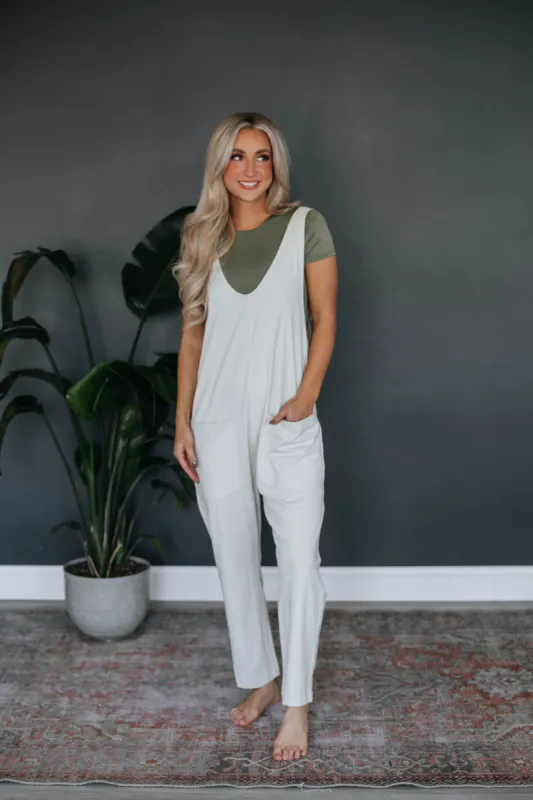 Kensington Jumpsuit - Ecru sold by Wild Oak Boutique