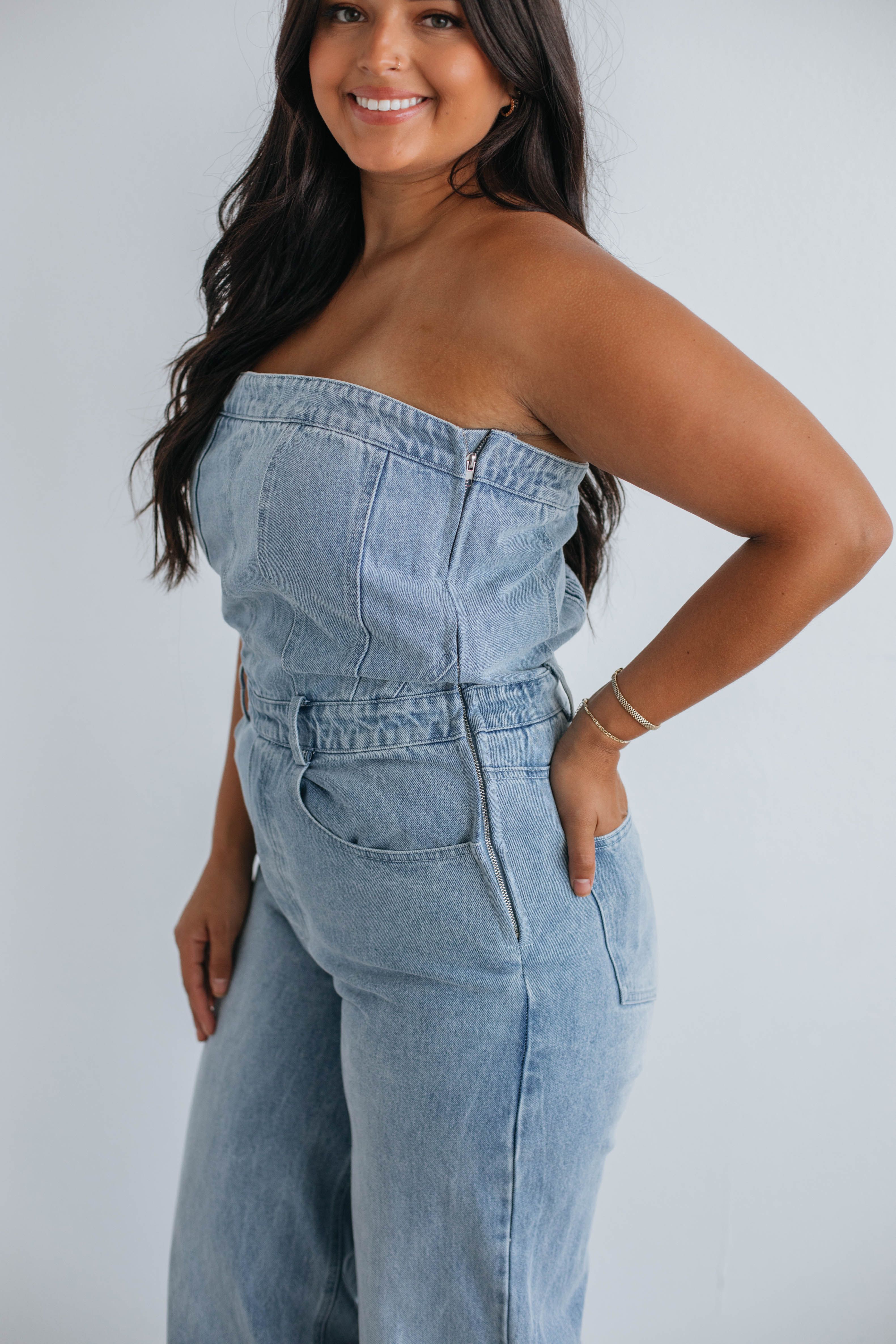 Breckon Denim Jumpsuit sold by Wild Oak Boutique product image thumbnail 7