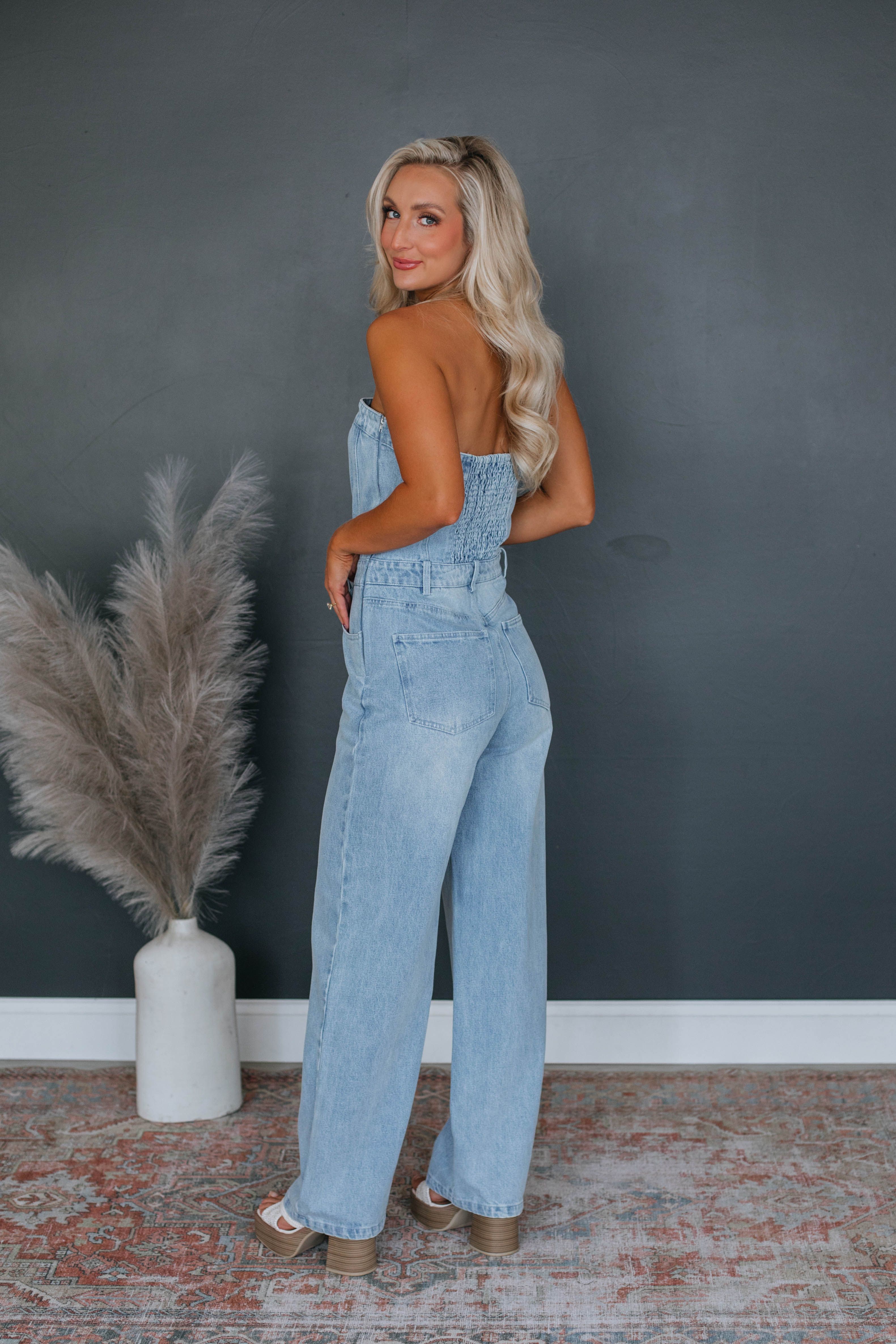 Breckon Denim Jumpsuit sold by Wild Oak Boutique product image thumbnail 6