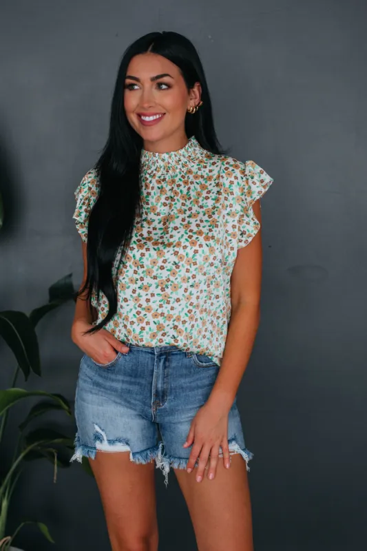 Phoebe Floral Top - Ivory sold by Wild Oak Boutique