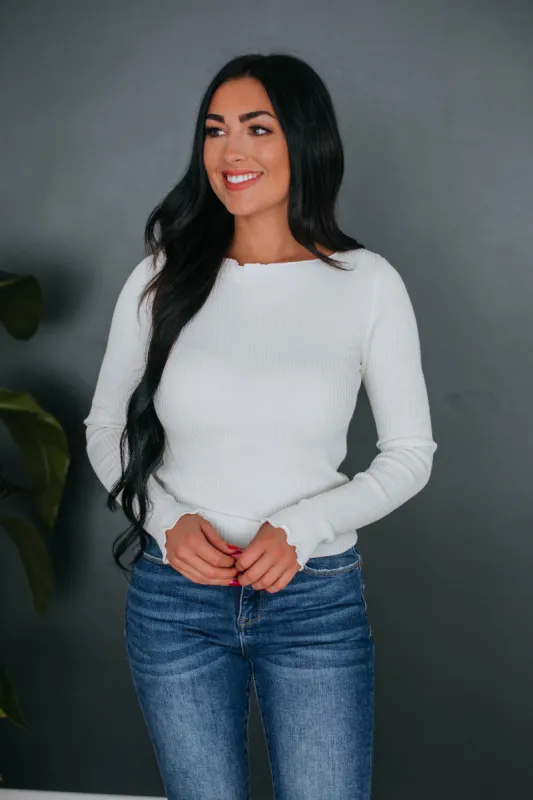 Vicki Ribbed Top - Ivory sold by Wild Oak Boutique