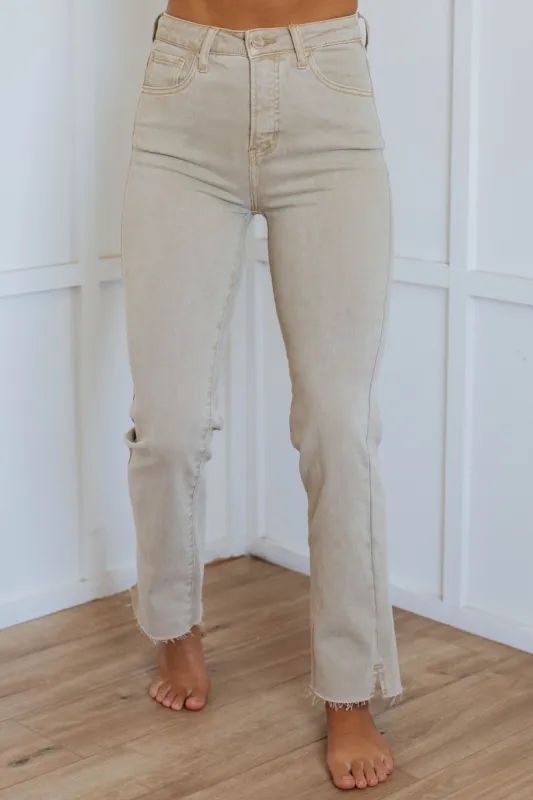 Nayla Risen Jeans - Sand sold by Wild Oak Boutique
