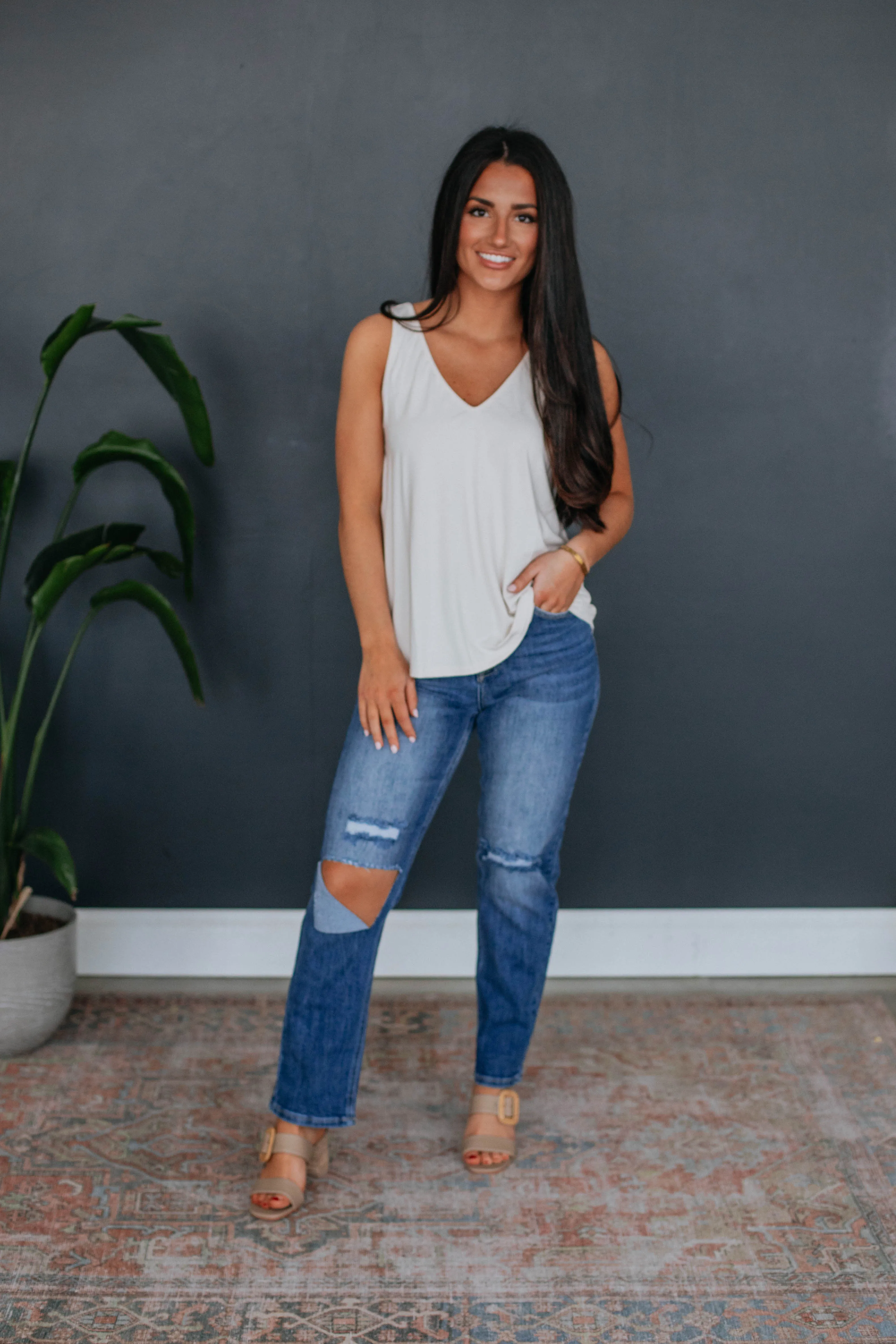 Linley Basic Tank - Natural sold by Wild Oak Boutique product image thumbnail 3