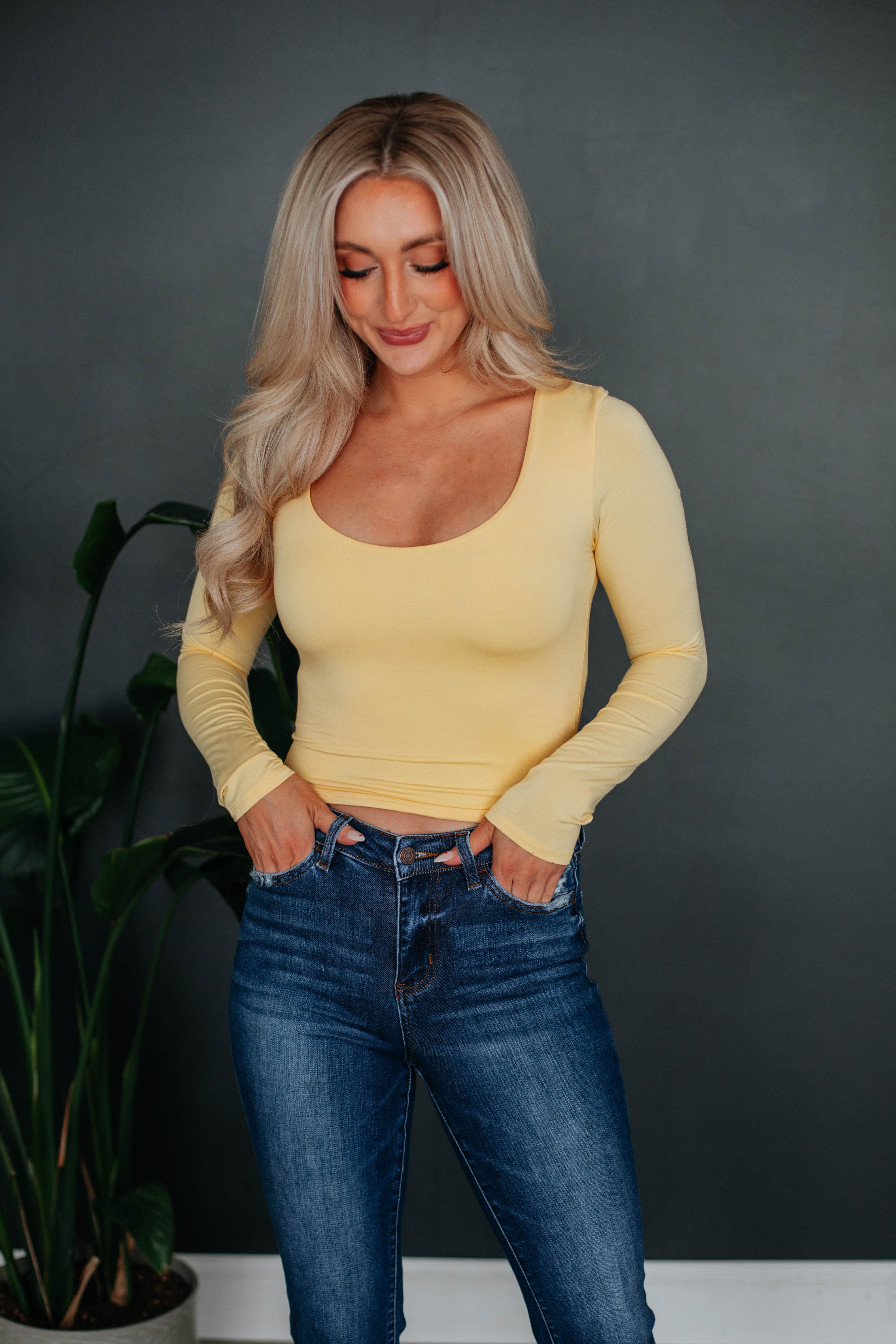 Shayla Basic Top - Lemon sold by Wild Oak Boutique product image thumbnail 3