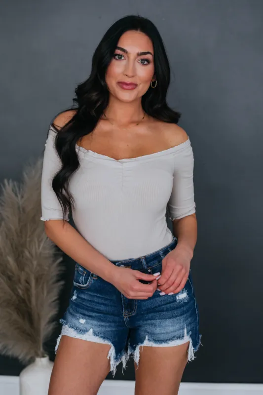 Keylan Ribbed Top - Ecru sold by Wild Oak Boutique