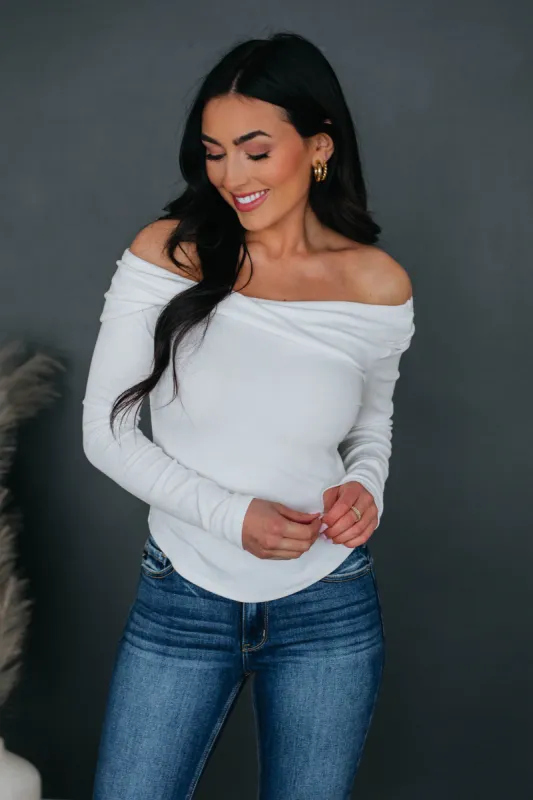 Alida Off-Shoulder Top - Ivory sold by Wild Oak Boutique