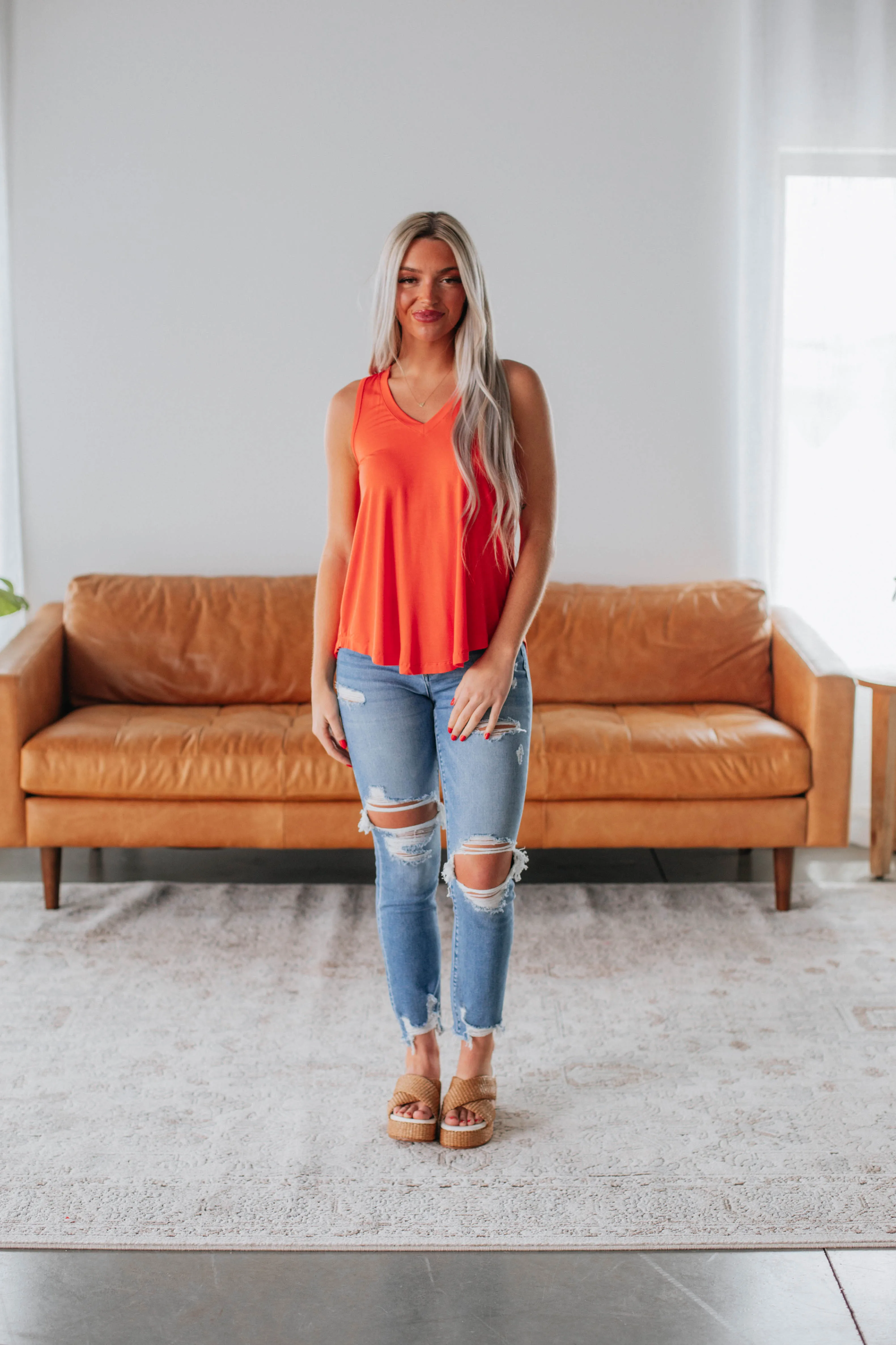 Teyana Tank - Coral sold by Wild Oak Boutique product image thumbnail 3