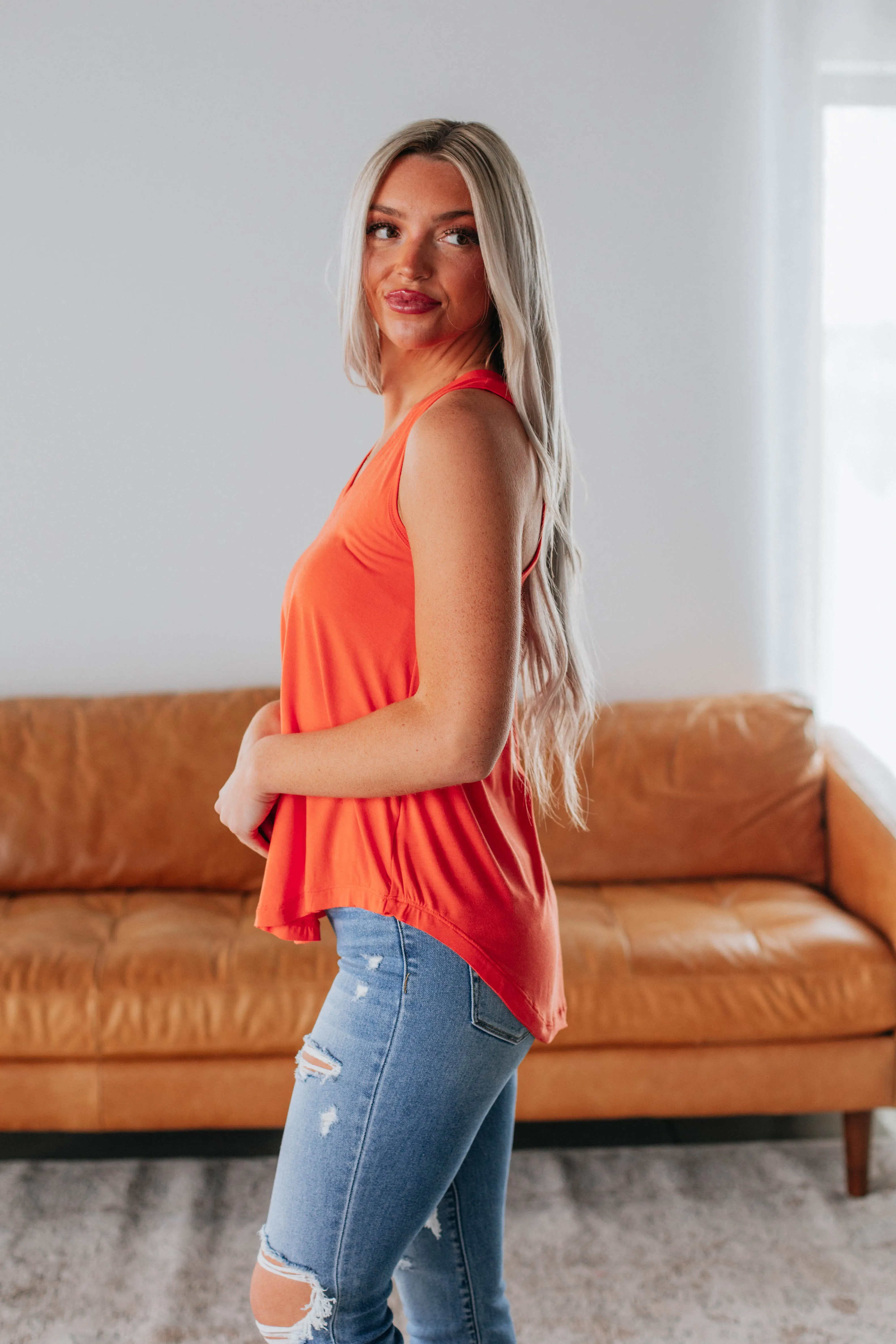 Teyana Tank - Coral sold by Wild Oak Boutique product image thumbnail 2