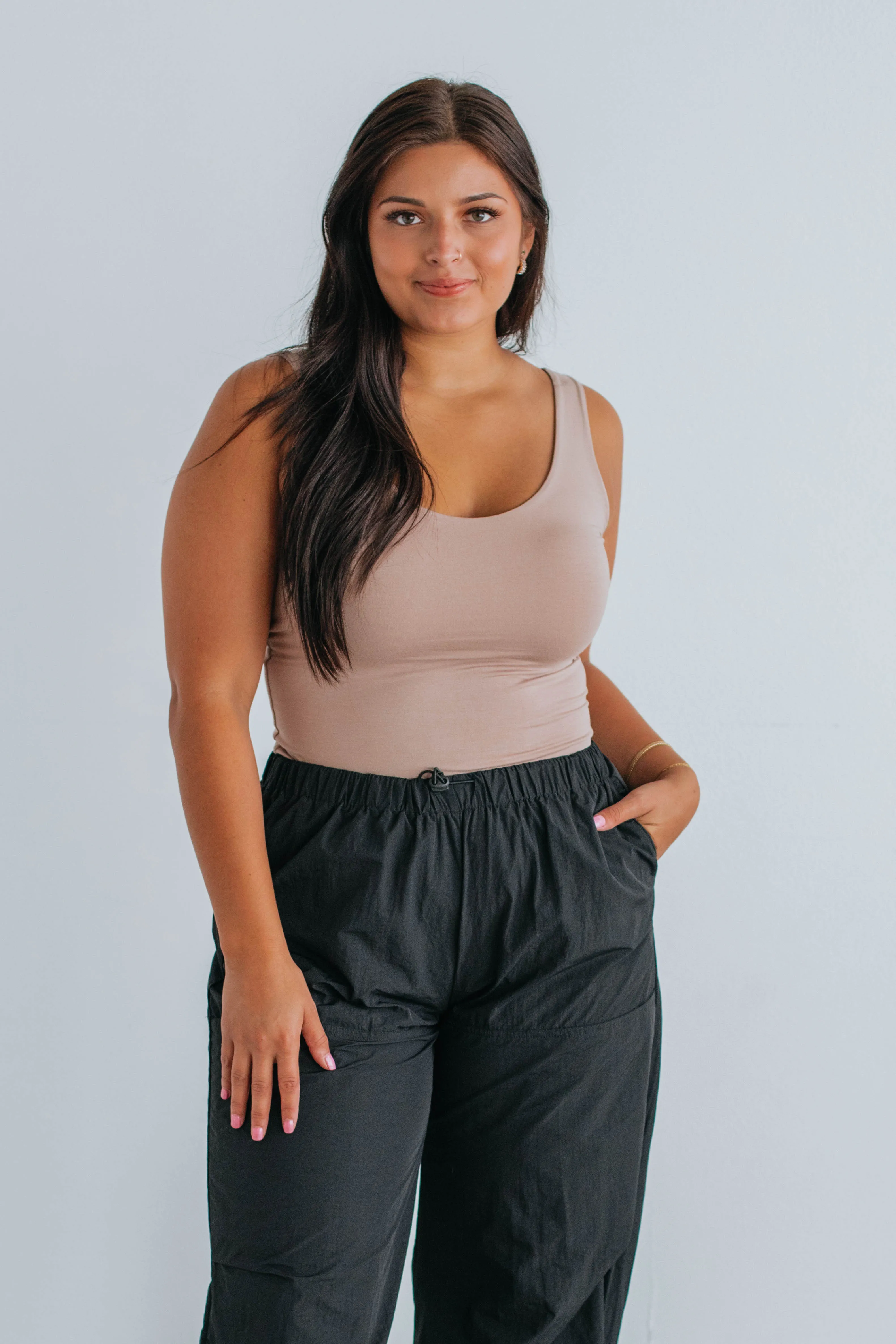 Delta Basic Tank - Taupe sold by Wild Oak Boutique