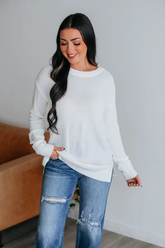 Adina Knit Sweater - Ivory sold by Wild Oak Boutique