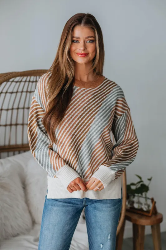 Irene Striped Sweater sold by Wild Oak Boutique