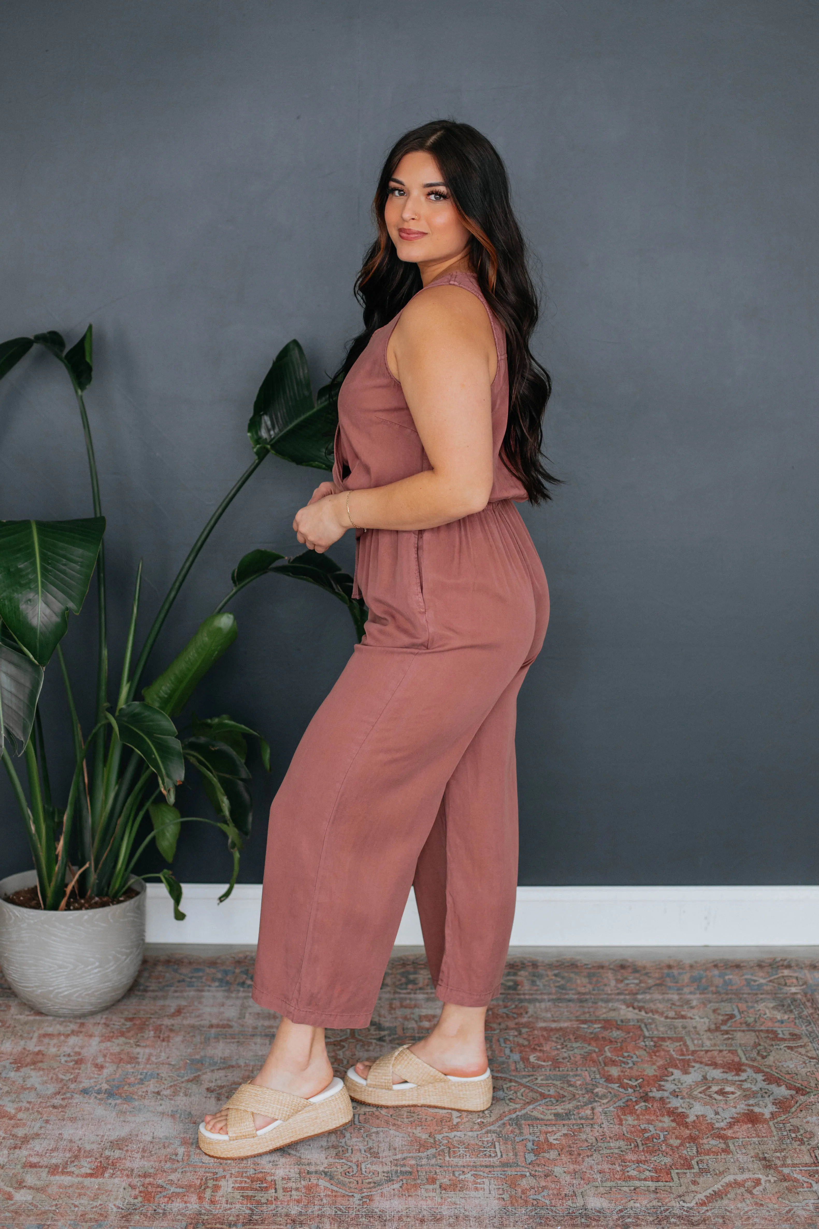 Keren Jumpsuit - Dusty Mauve sold by Wild Oak Boutique product image thumbnail 4