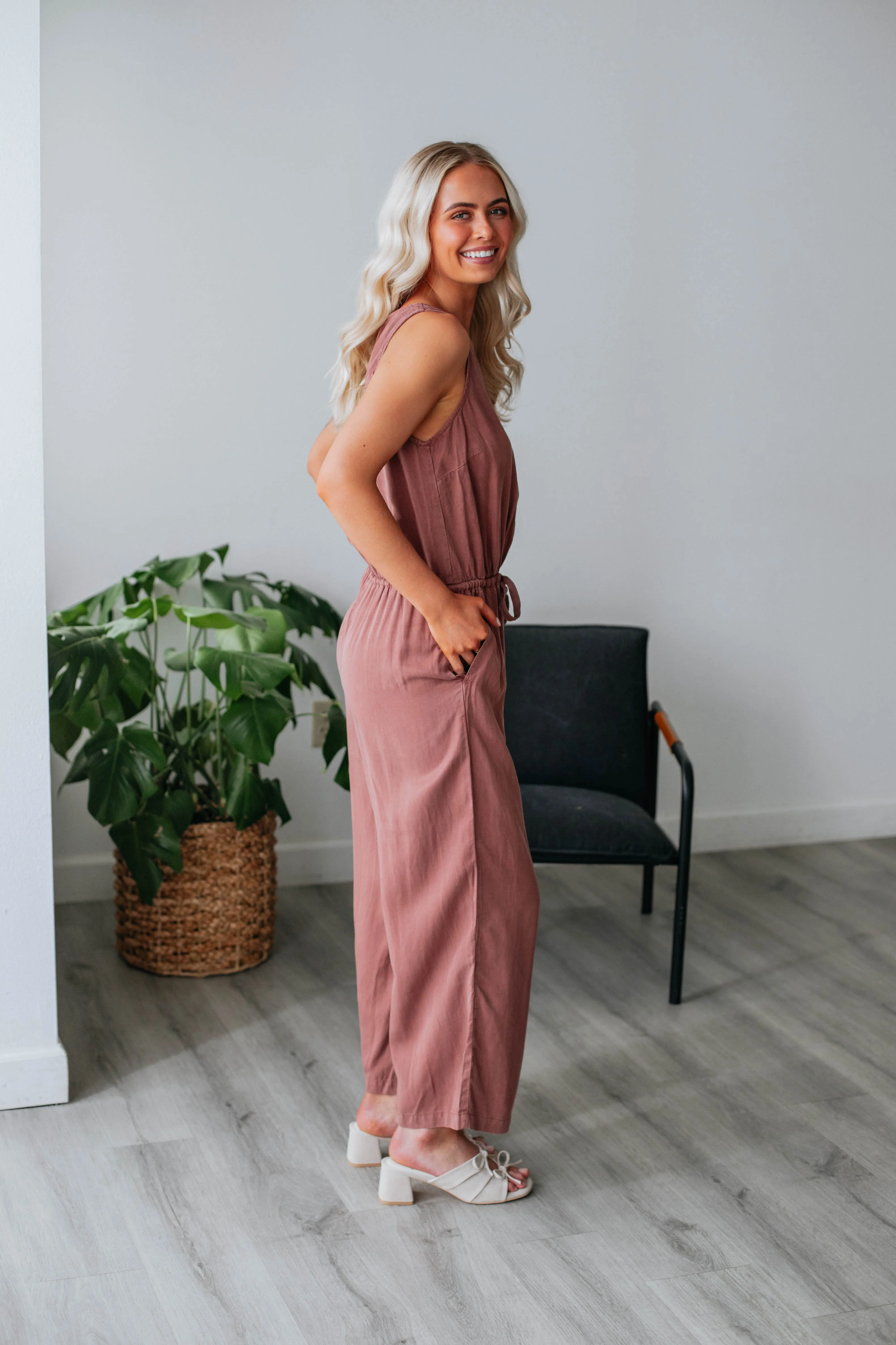 Keren Jumpsuit - Dusty Mauve sold by Wild Oak Boutique product image thumbnail 2