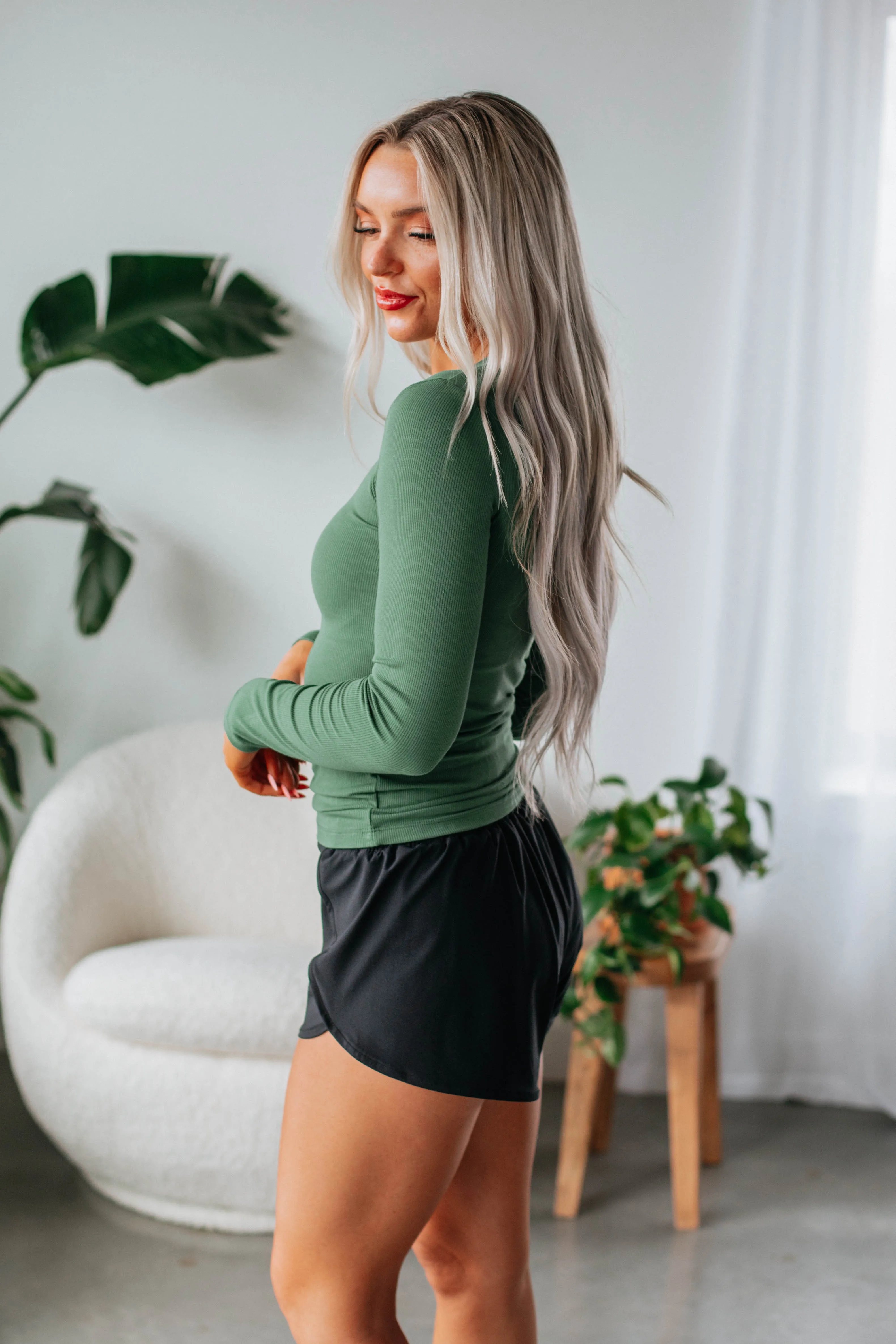 Remi Ribbed Top - Basil sold by Wild Oak Boutique product image thumbnail 4