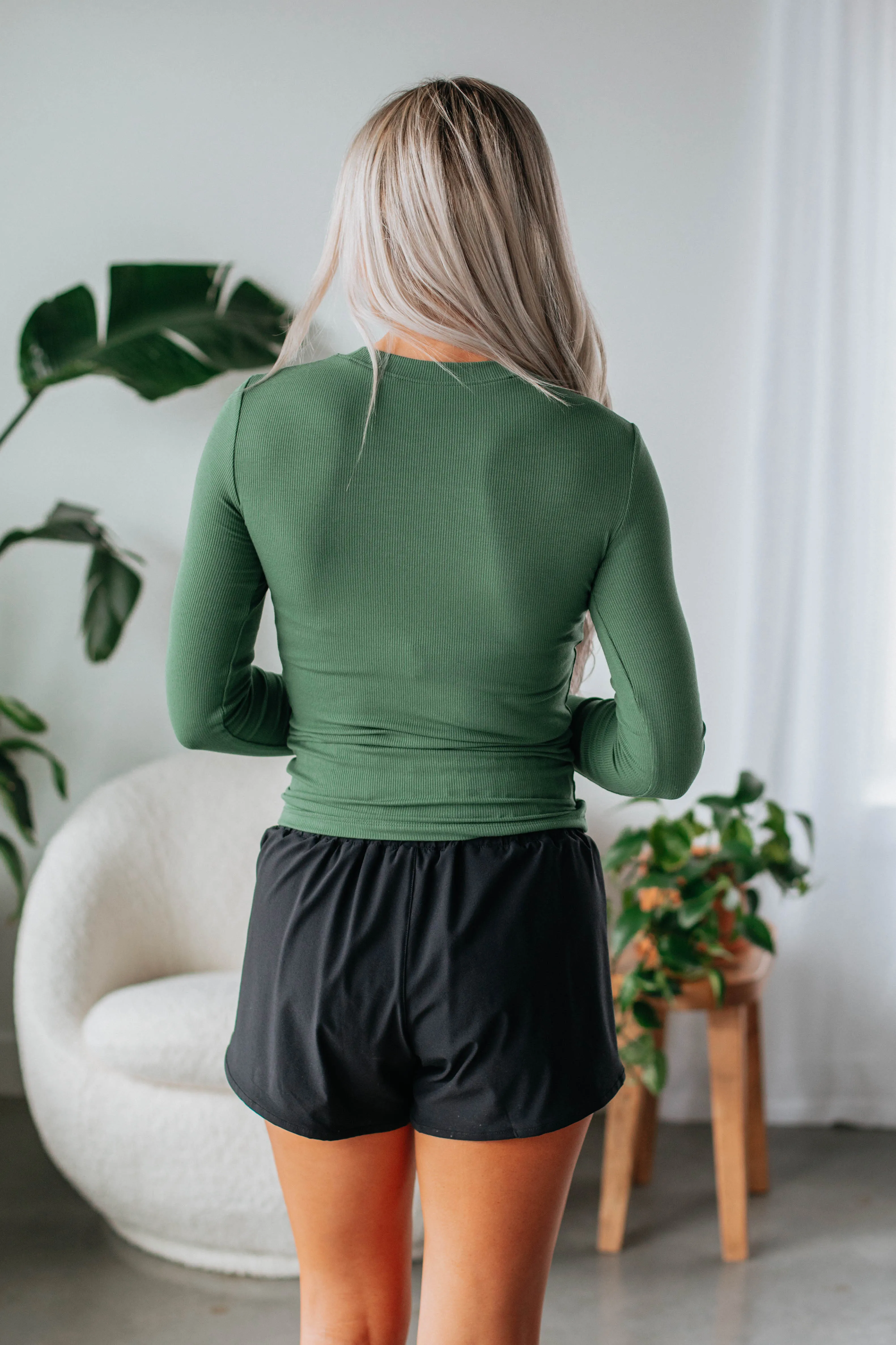 Remi Ribbed Top - Basil sold by Wild Oak Boutique product image thumbnail 5