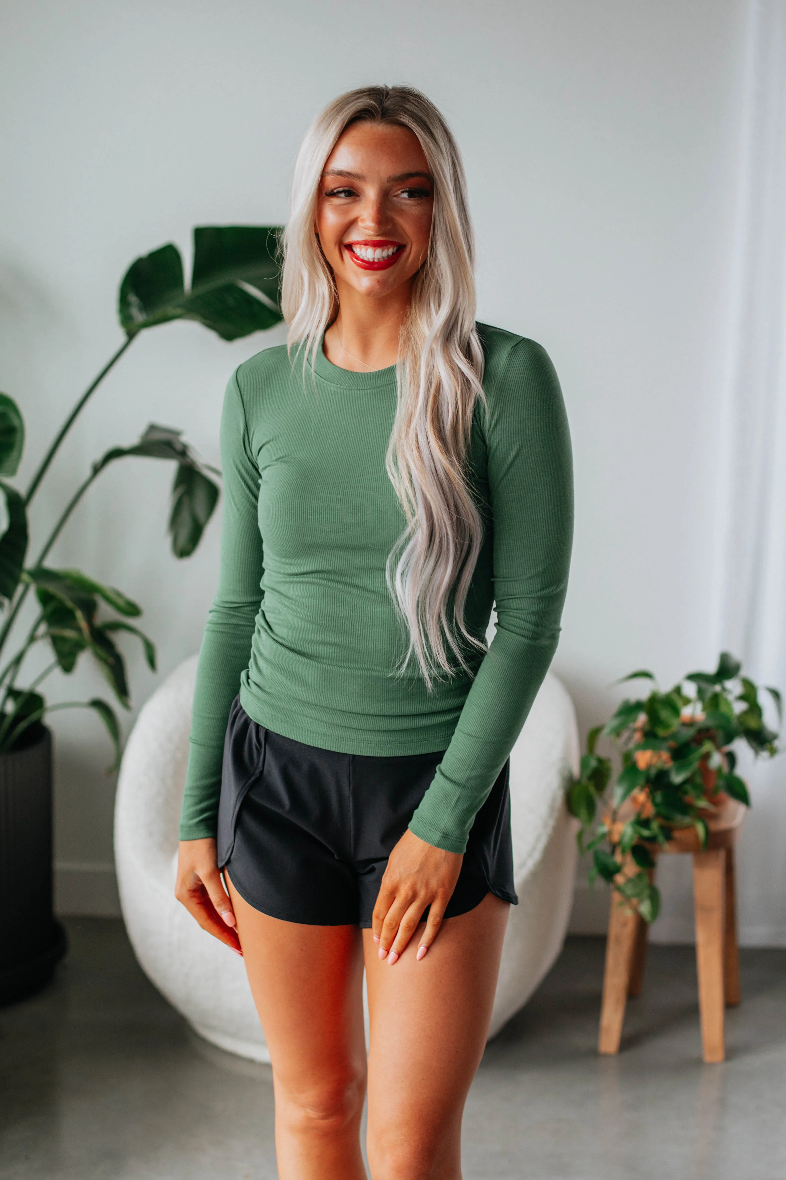 Remi Ribbed Top - Basil sold by Wild Oak Boutique