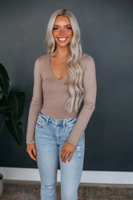 Zarah Basic Bodysuit - Almond sold by Wild Oak Boutique