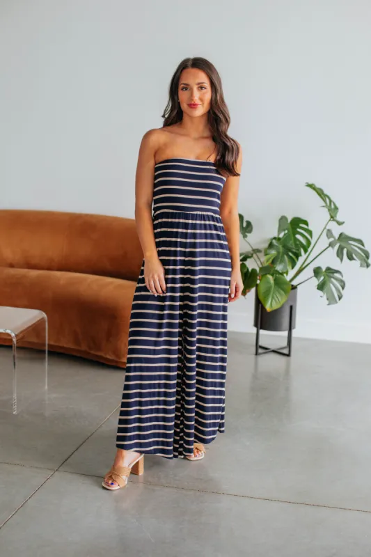 Elina Striped Jumpsuit made by By Together