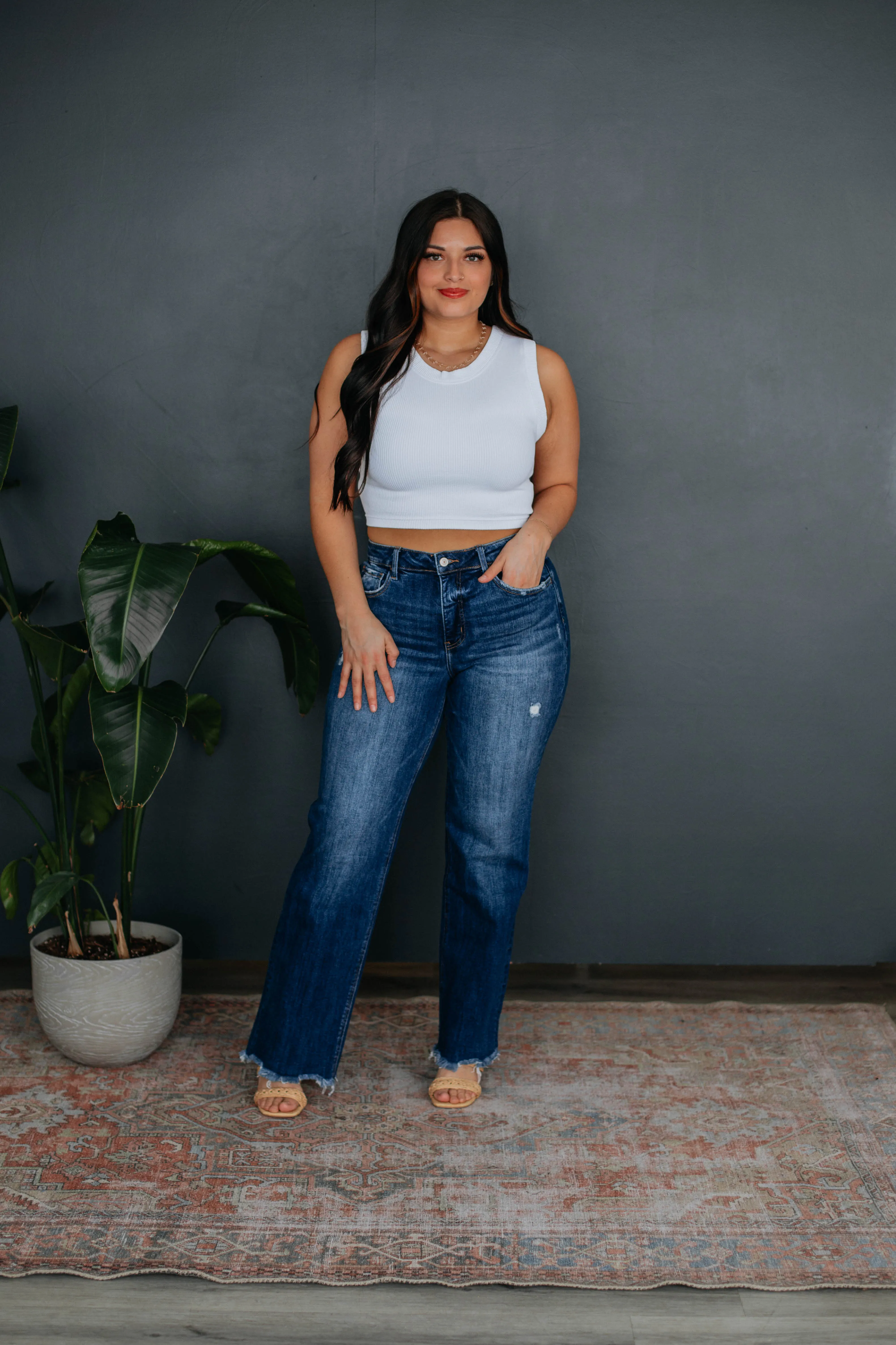 Razlyn Ribbed Tank - Ivory sold by Wild Oak Boutique product image thumbnail 2