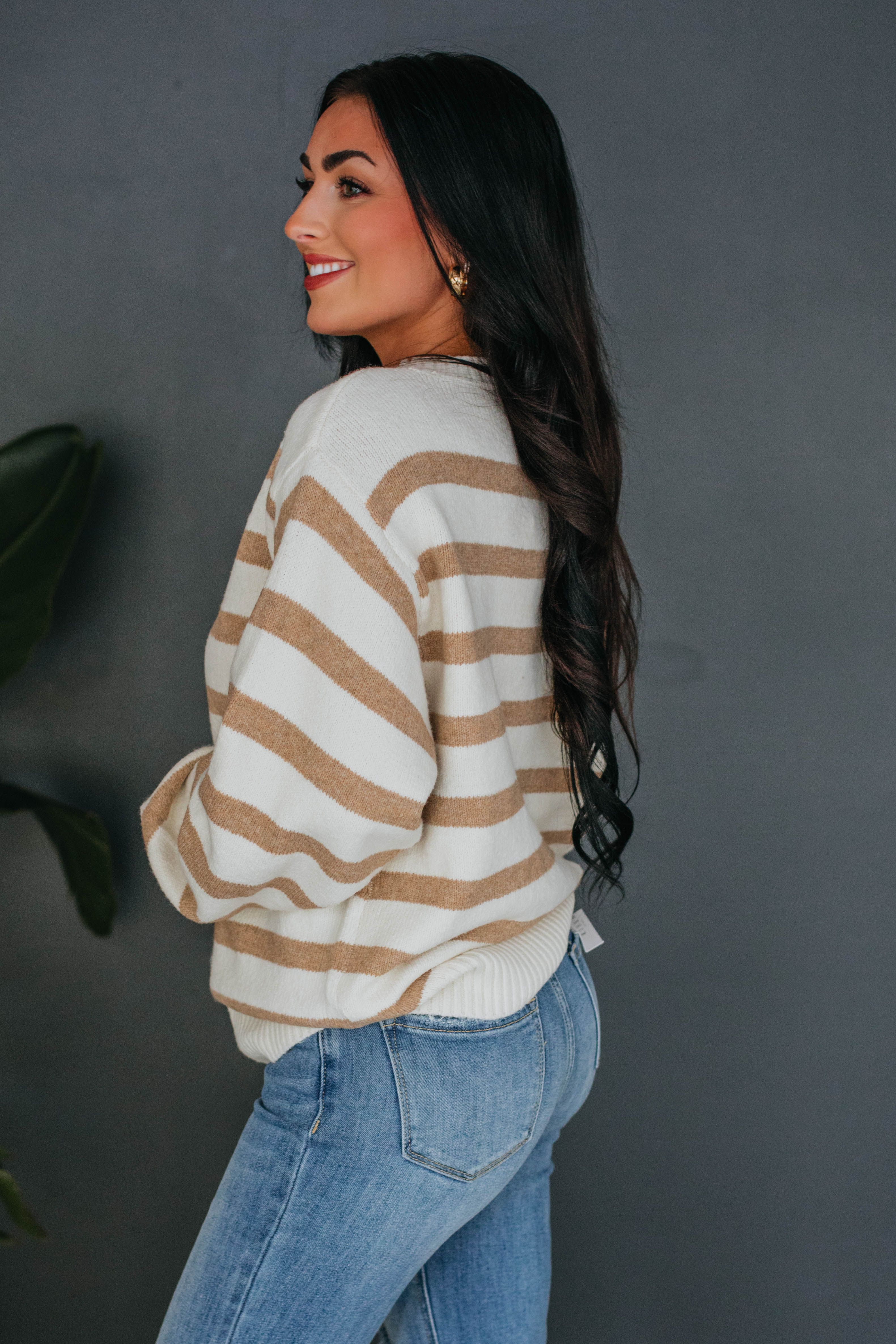 Carmilla Striped Sweater - Cream Mix sold by Wild Oak Boutique product image thumbnail 4