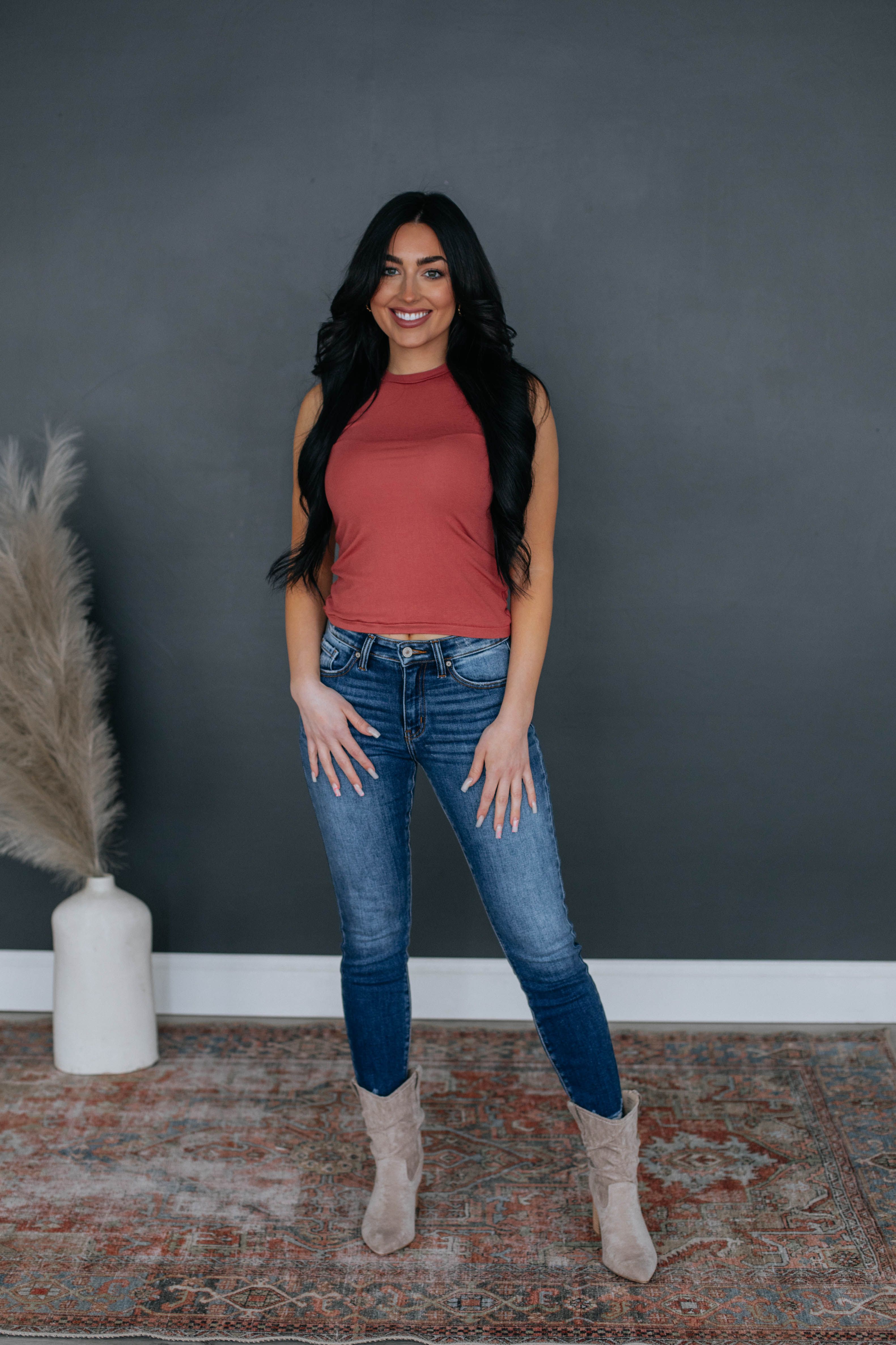 Renee Basic Tank - Sienna sold by Wild Oak Boutique product image thumbnail 3