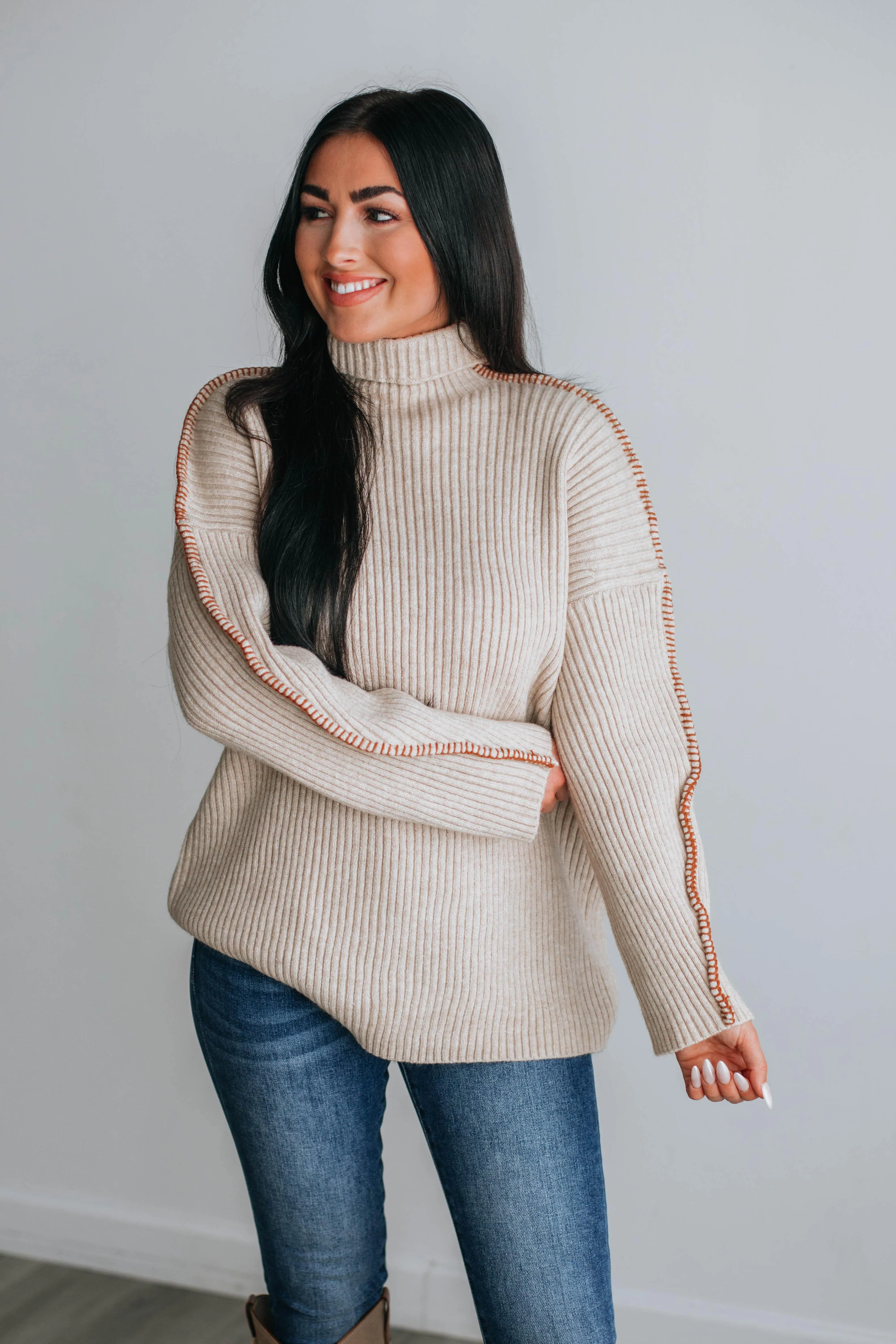 Charvi Mock Neck Sweater sold by Wild Oak Boutique