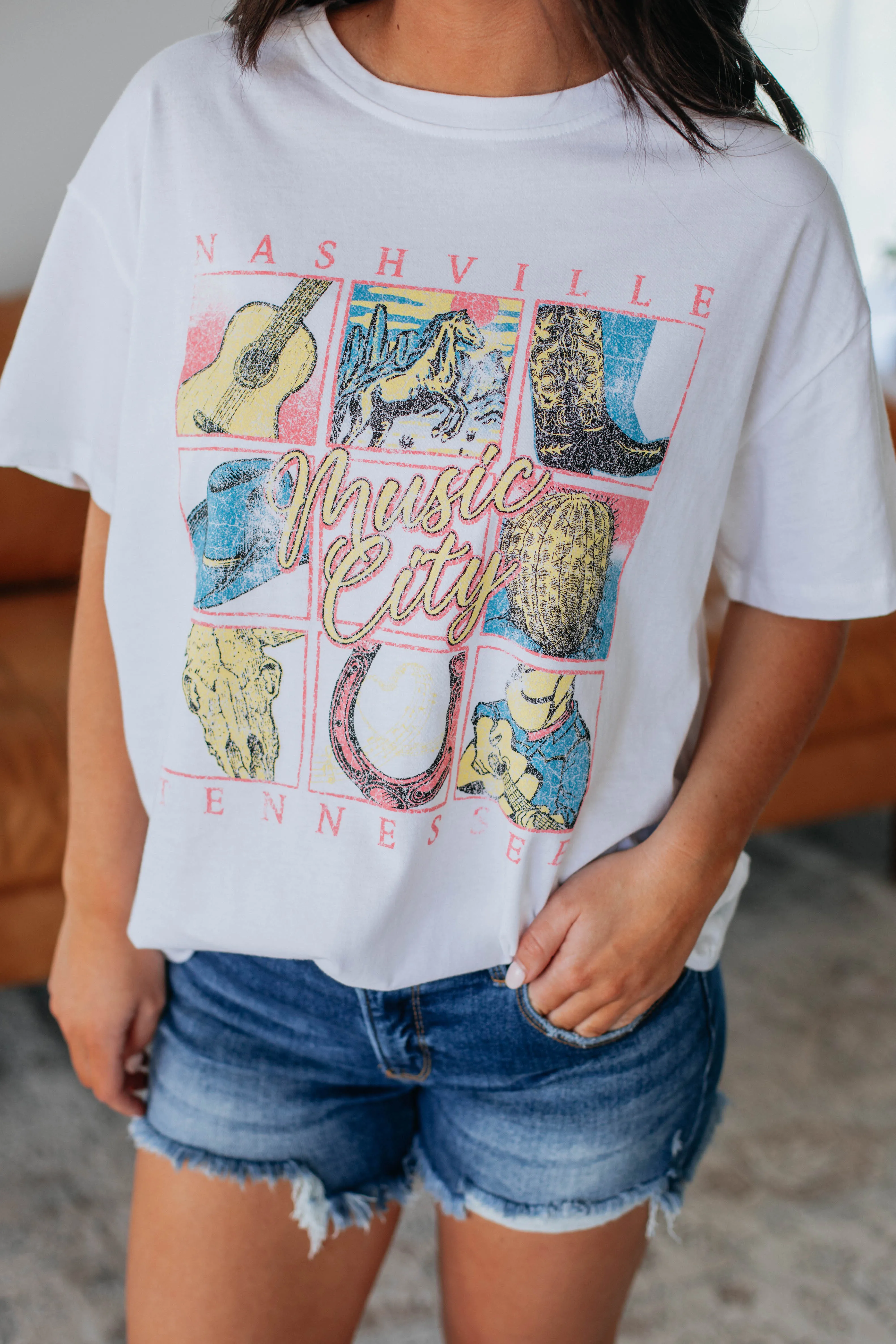 Music City Oversized Graphic Tee sold by Wild Oak Boutique product image thumbnail 2