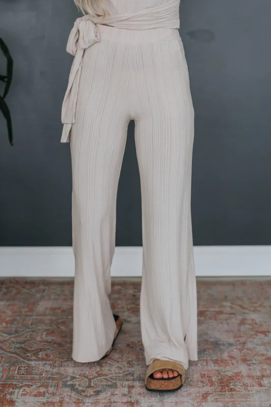 Halia Ribbed Pants - Natural made by By Together