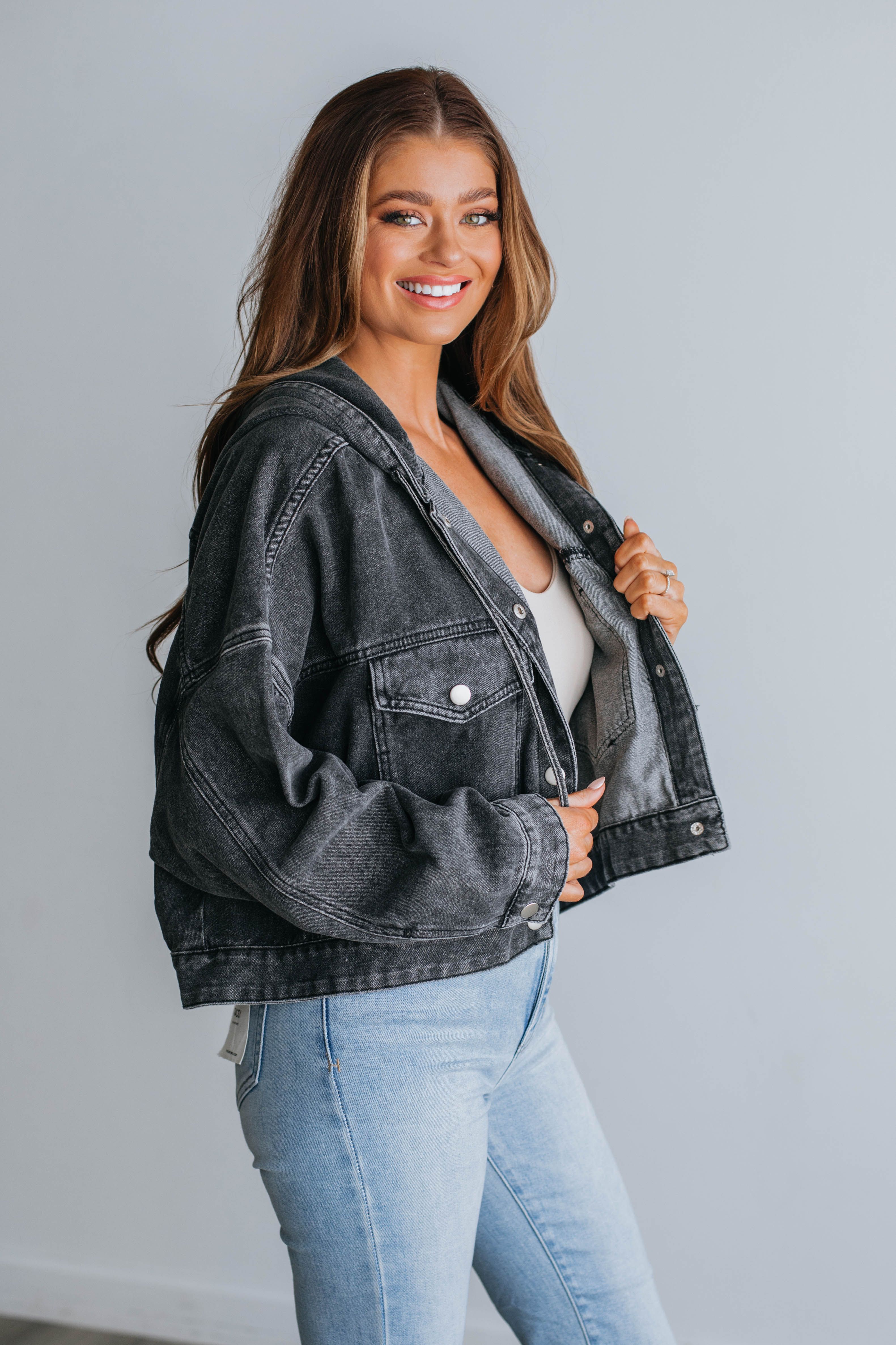 Augie Cropped Jacket - Vintage Black sold by Wild Oak Boutique product image thumbnail 4