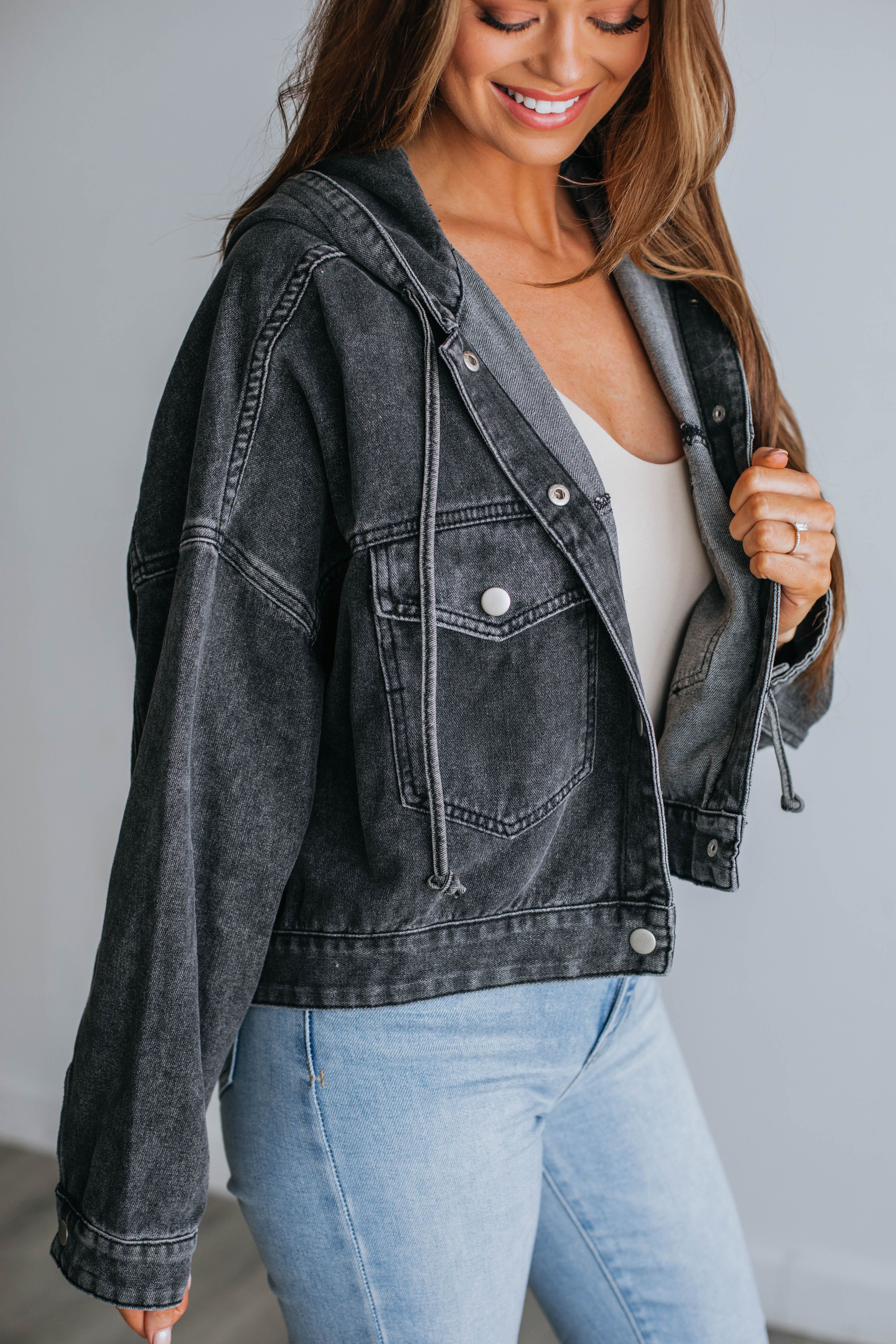 Augie Cropped Jacket - Vintage Black sold by Wild Oak Boutique