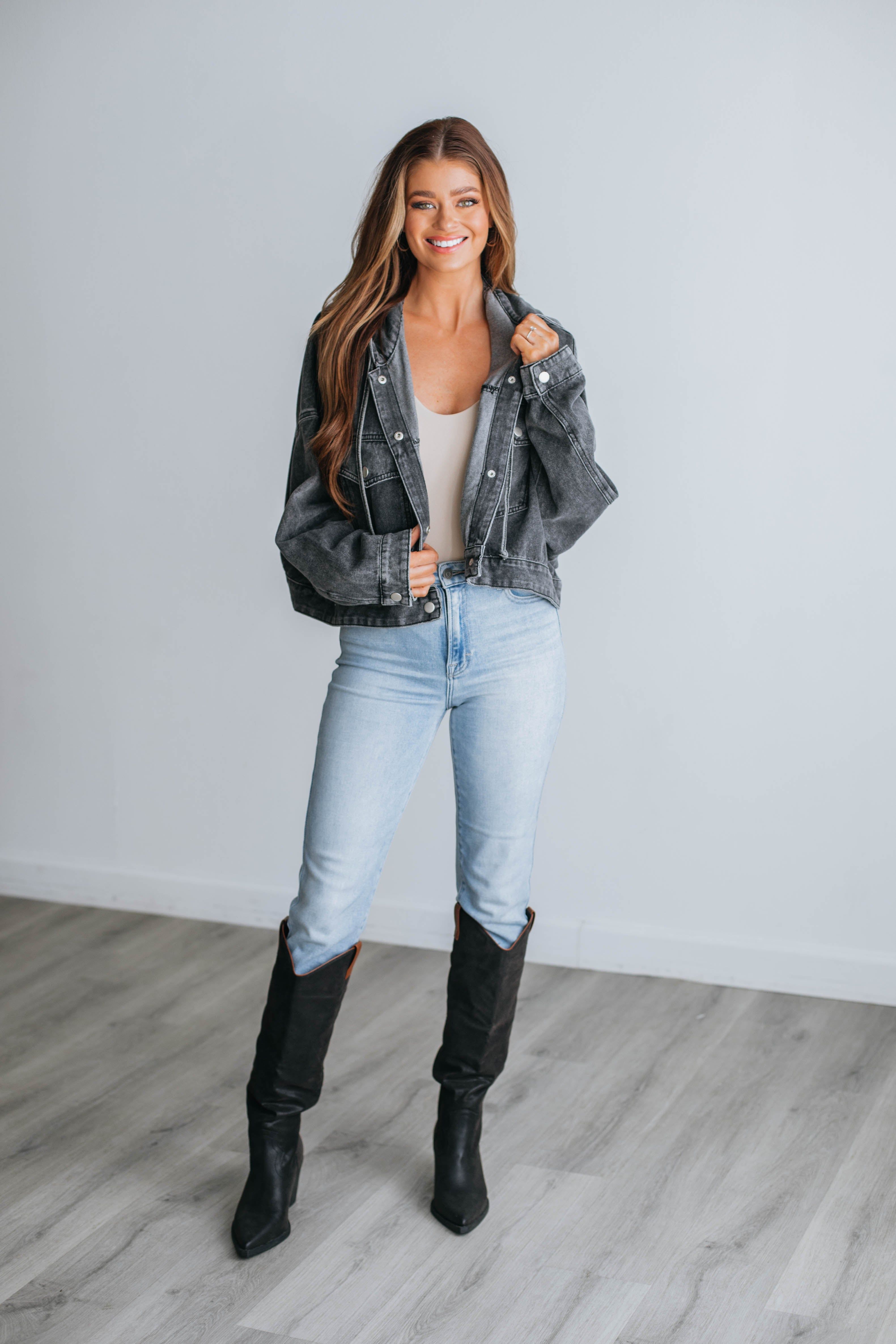 Augie Cropped Jacket - Vintage Black sold by Wild Oak Boutique product image thumbnail 3