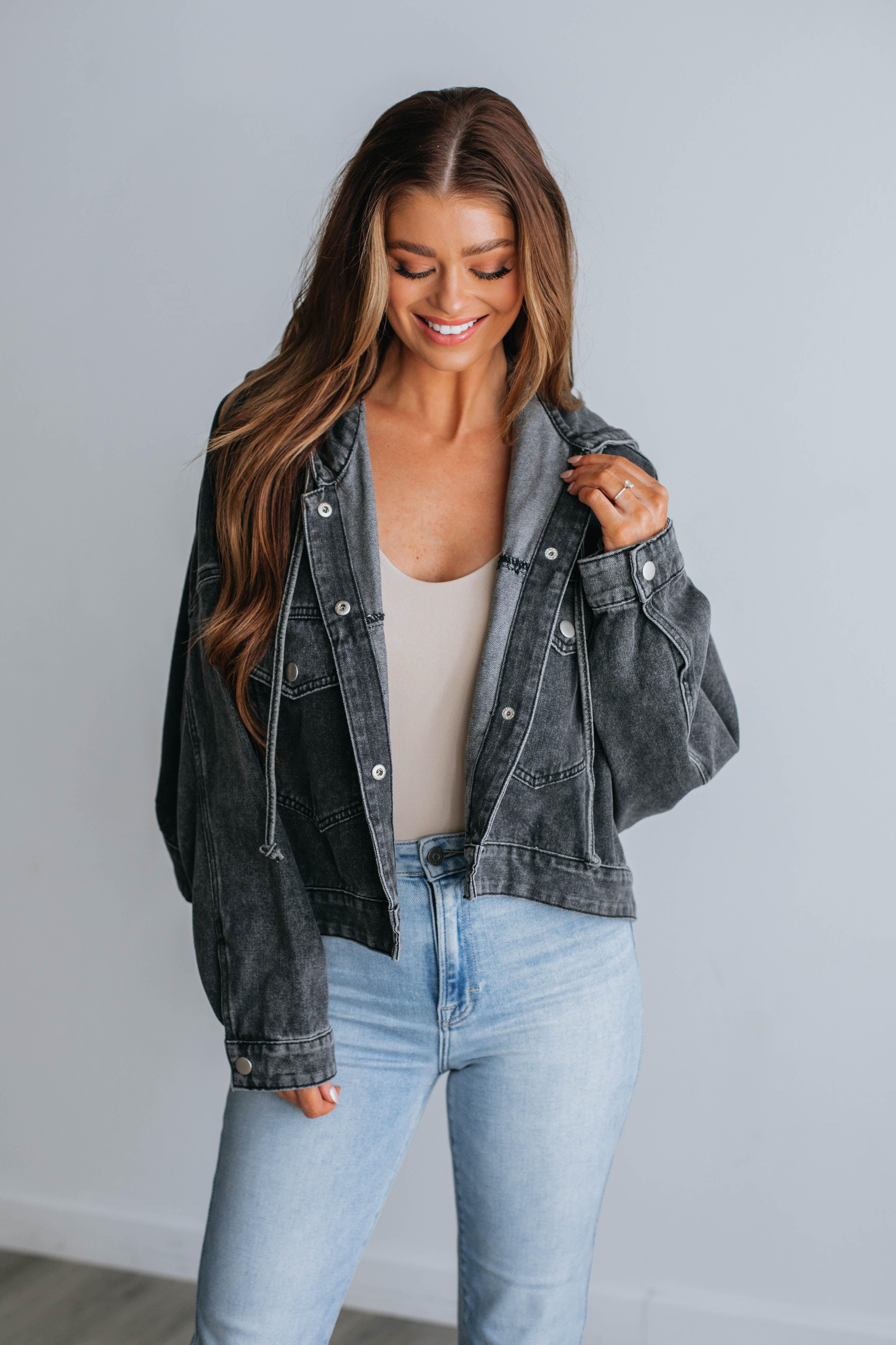 Augie Cropped Jacket - Vintage Black sold by Wild Oak Boutique product image thumbnail 2