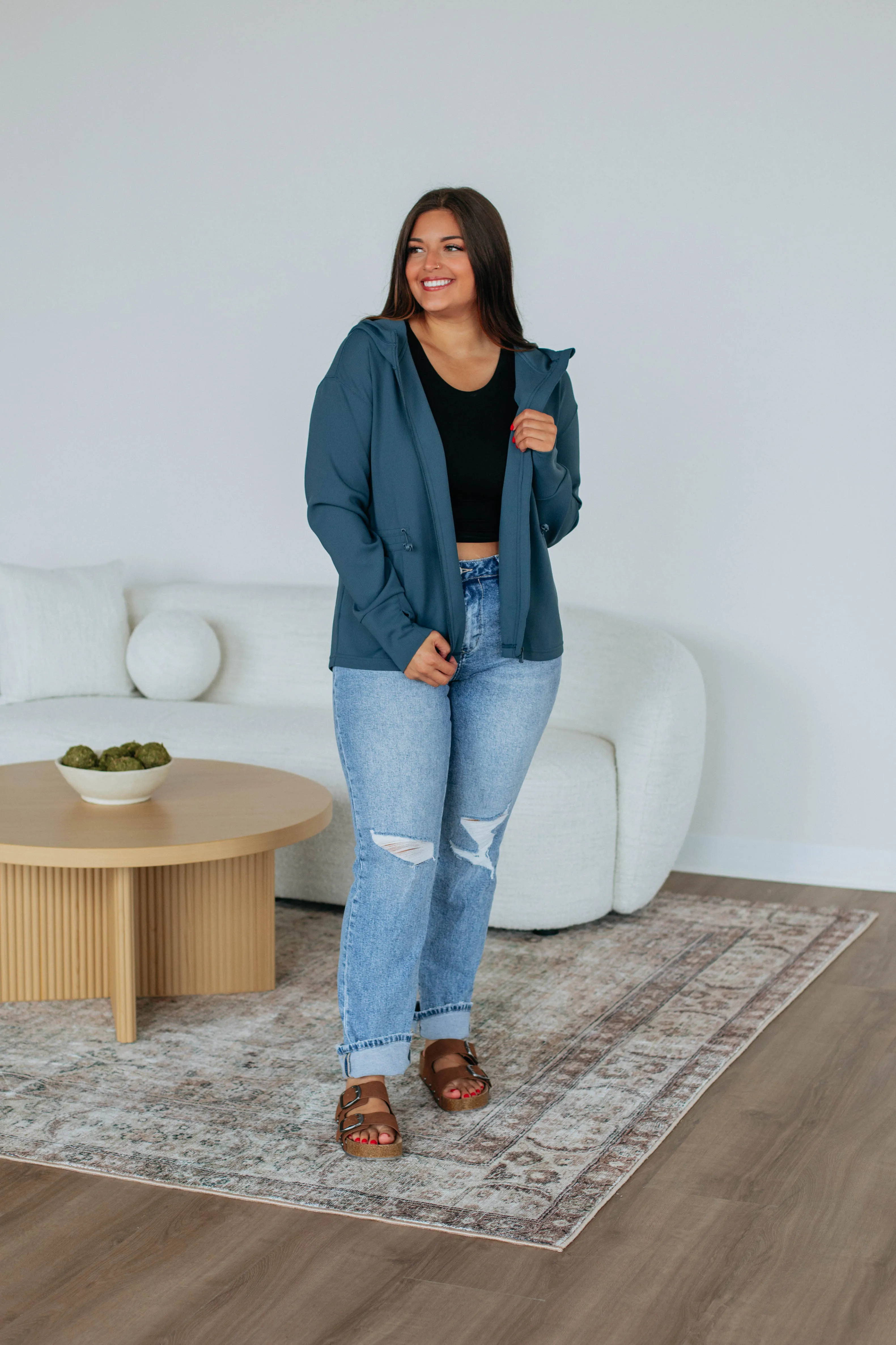 Cute & Casual Jacket - Peacock sold by Wild Oak Boutique product image thumbnail 4