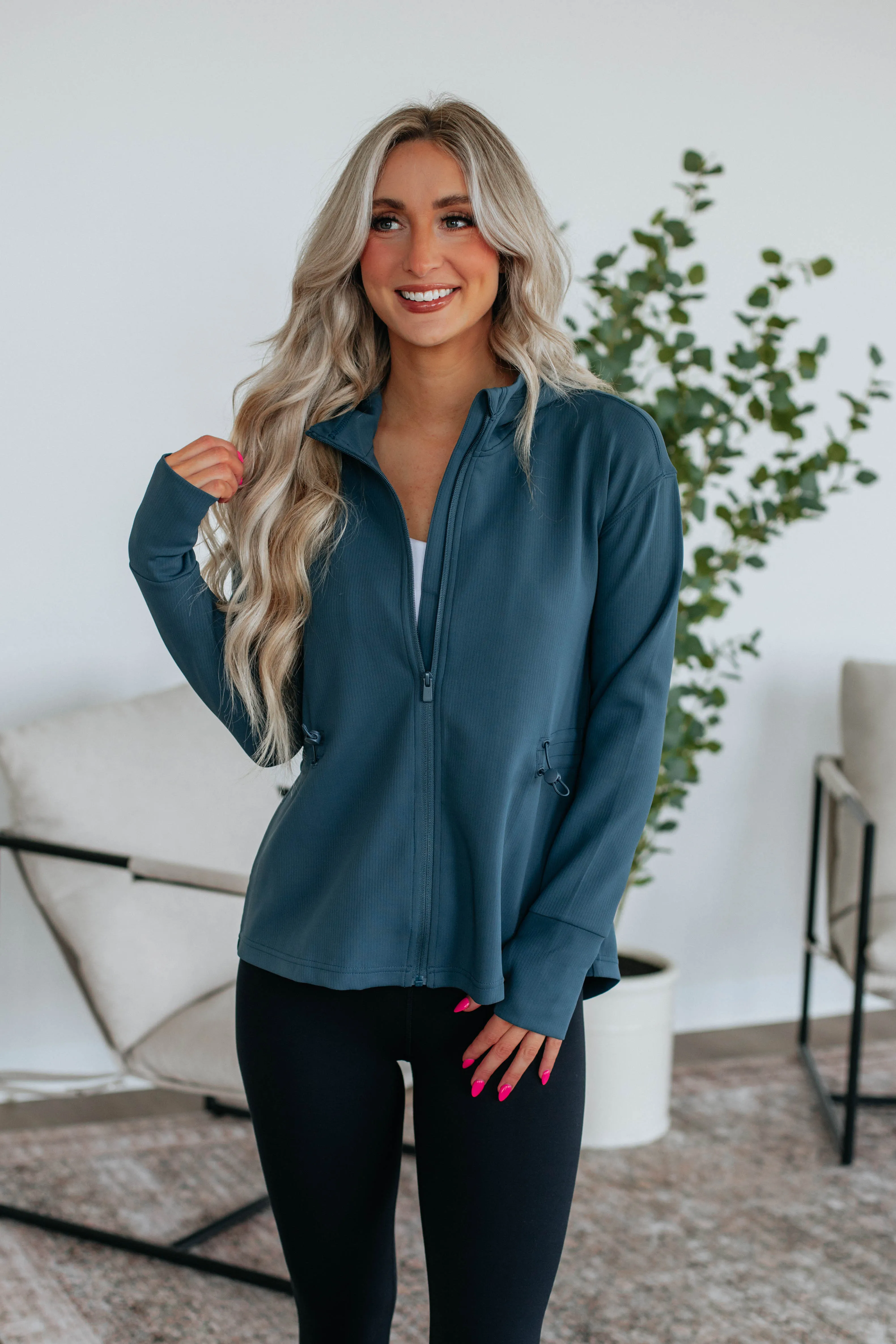 Cute & Casual Jacket - Peacock sold by Wild Oak Boutique