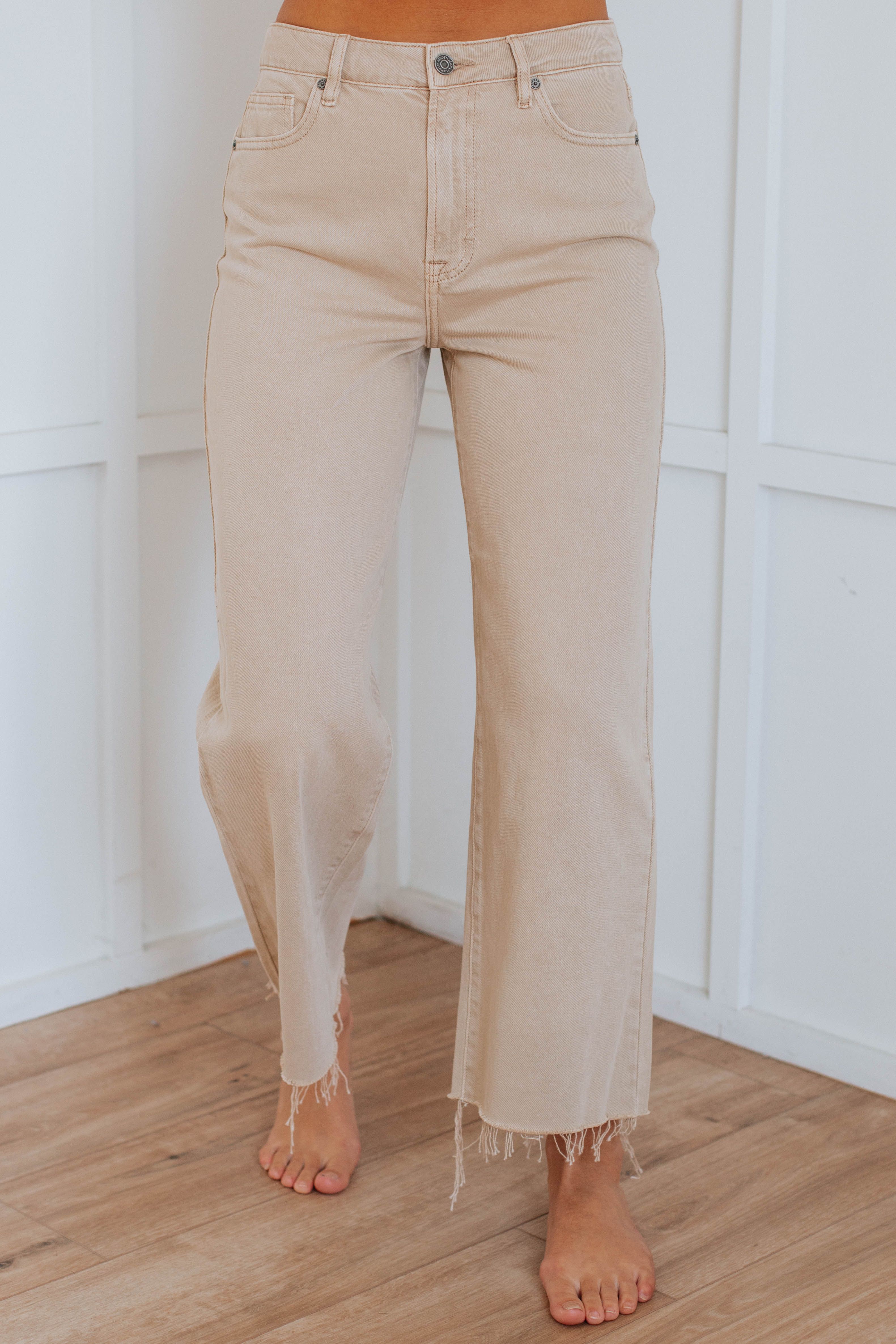 Nori Hidden Jeans - Khaki sold by Wild Oak Boutique