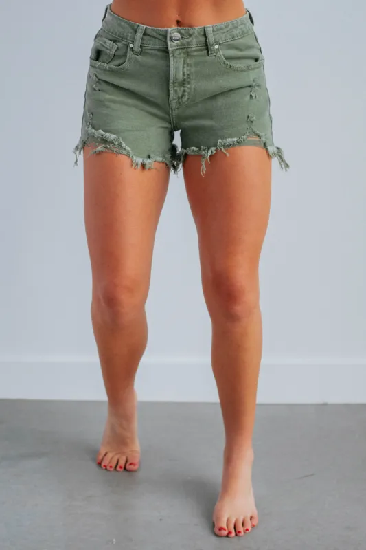 Charleigh Risen Shorts - Olive sold by Wild Oak Boutique