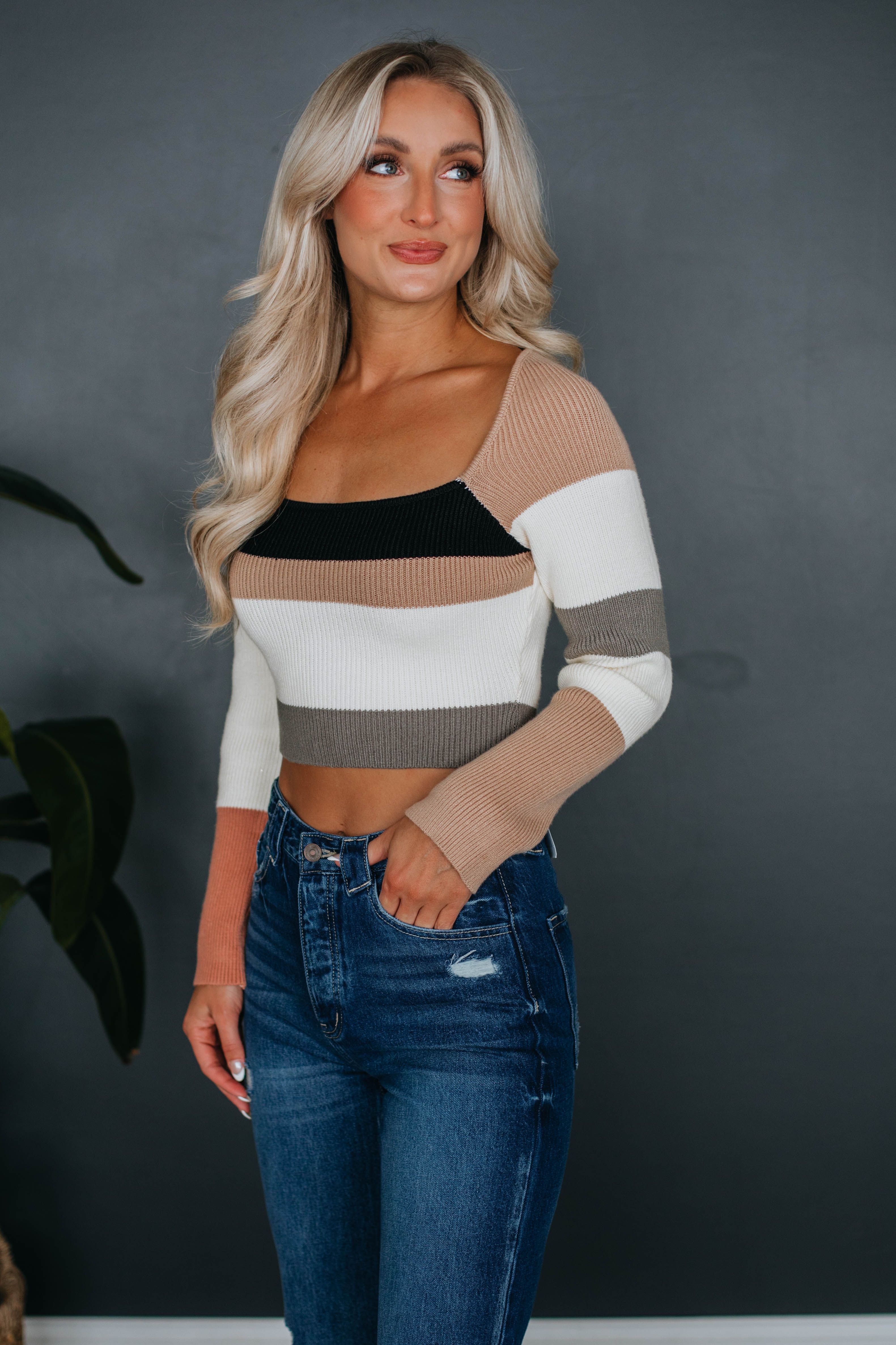 Mavie Striped Top - Black Mix sold by Wild Oak Boutique product image thumbnail 5