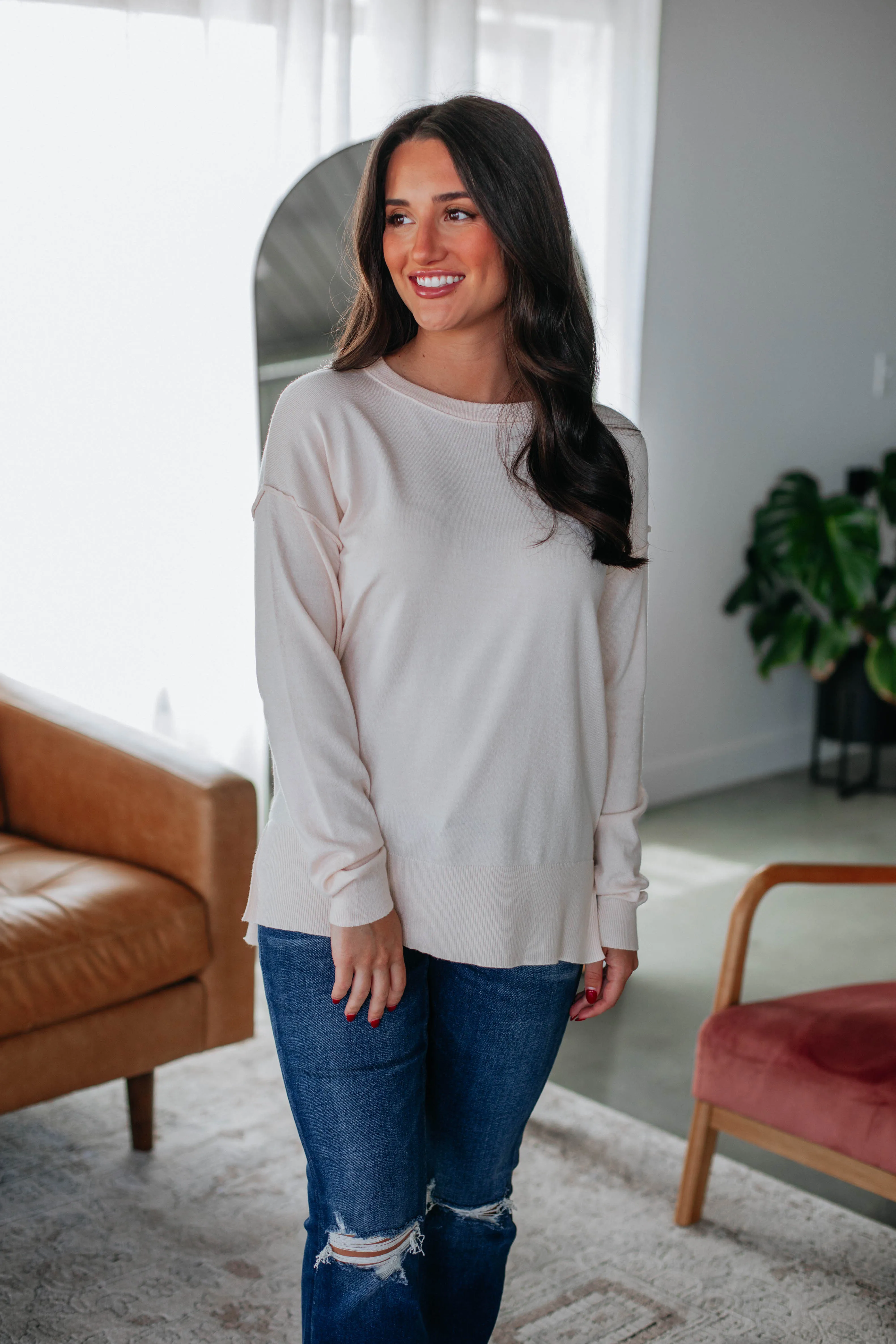 Kiersten Sweater - Cream sold by Wild Oak Boutique