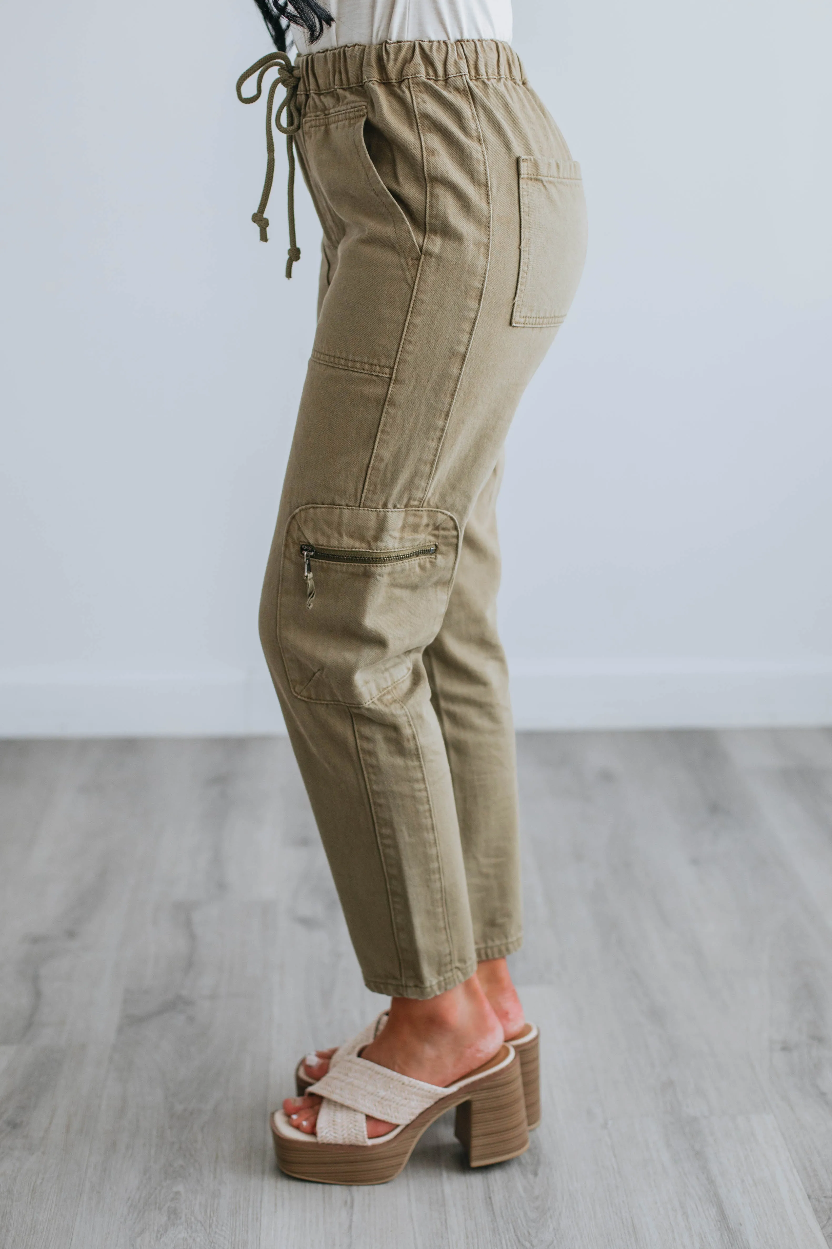 Odee Cargo Pants - Olive sold by Wild Oak Boutique product image thumbnail 4