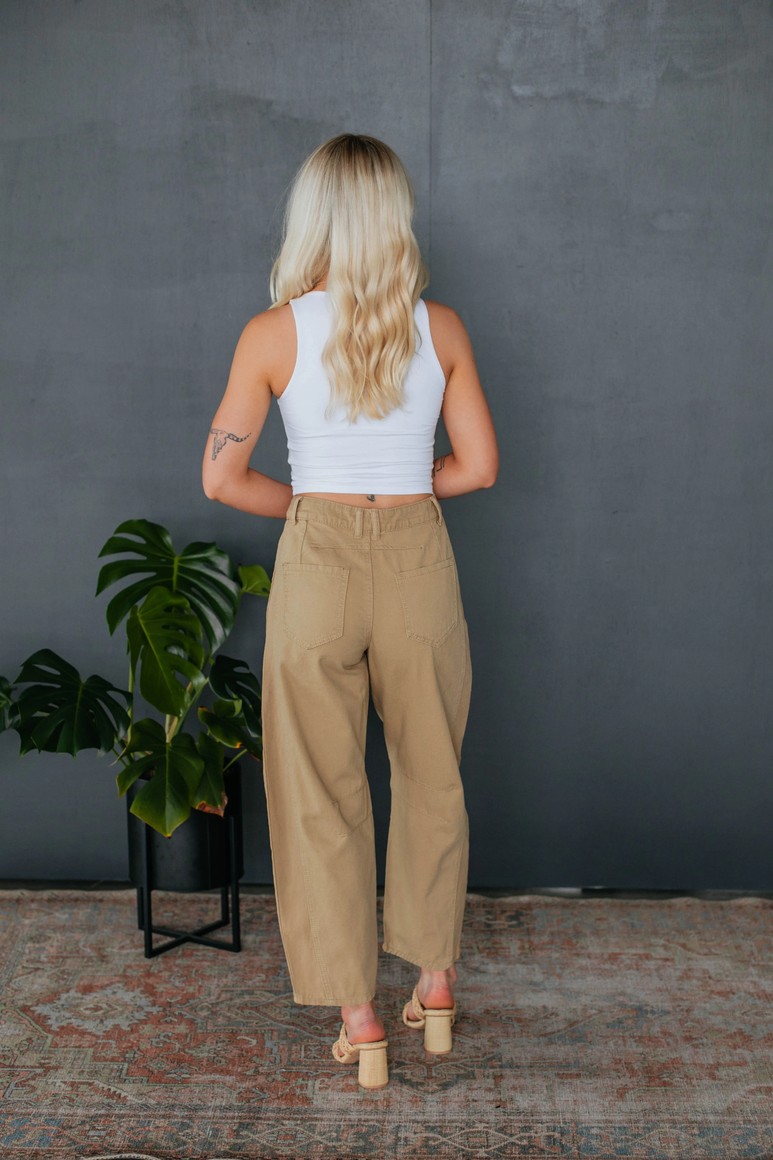 Landen Barrel Pants - Camel sold by Wild Oak Boutique product image thumbnail 4